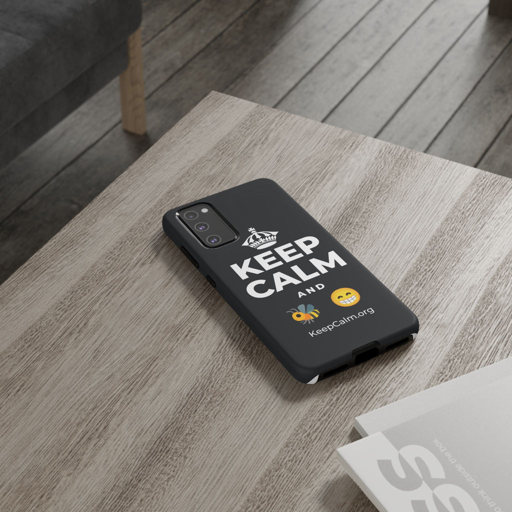 KEEP CALM AND BEE HAPPY Phone Case (Dark)