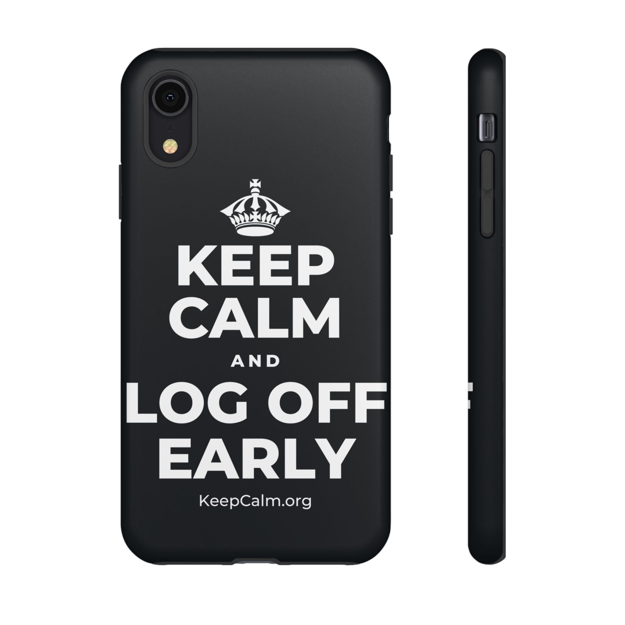 KEEP CALM AND LOG OFF EARLY Phone Case (Dark)