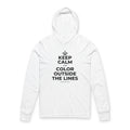 KEEP CALM AND COLOR OUTSIDE THE LINES Hooded Long Sleeve Tee