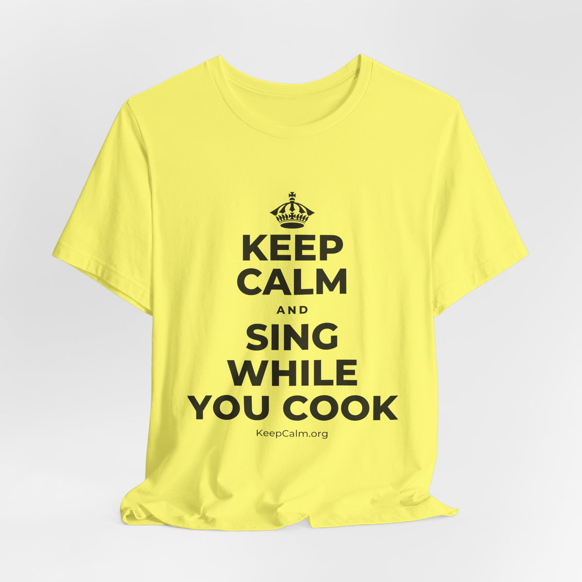 KEEP CALM AND SING WHILE YOU COOK T-Shirt (Soft Cream–Heather Mauve)