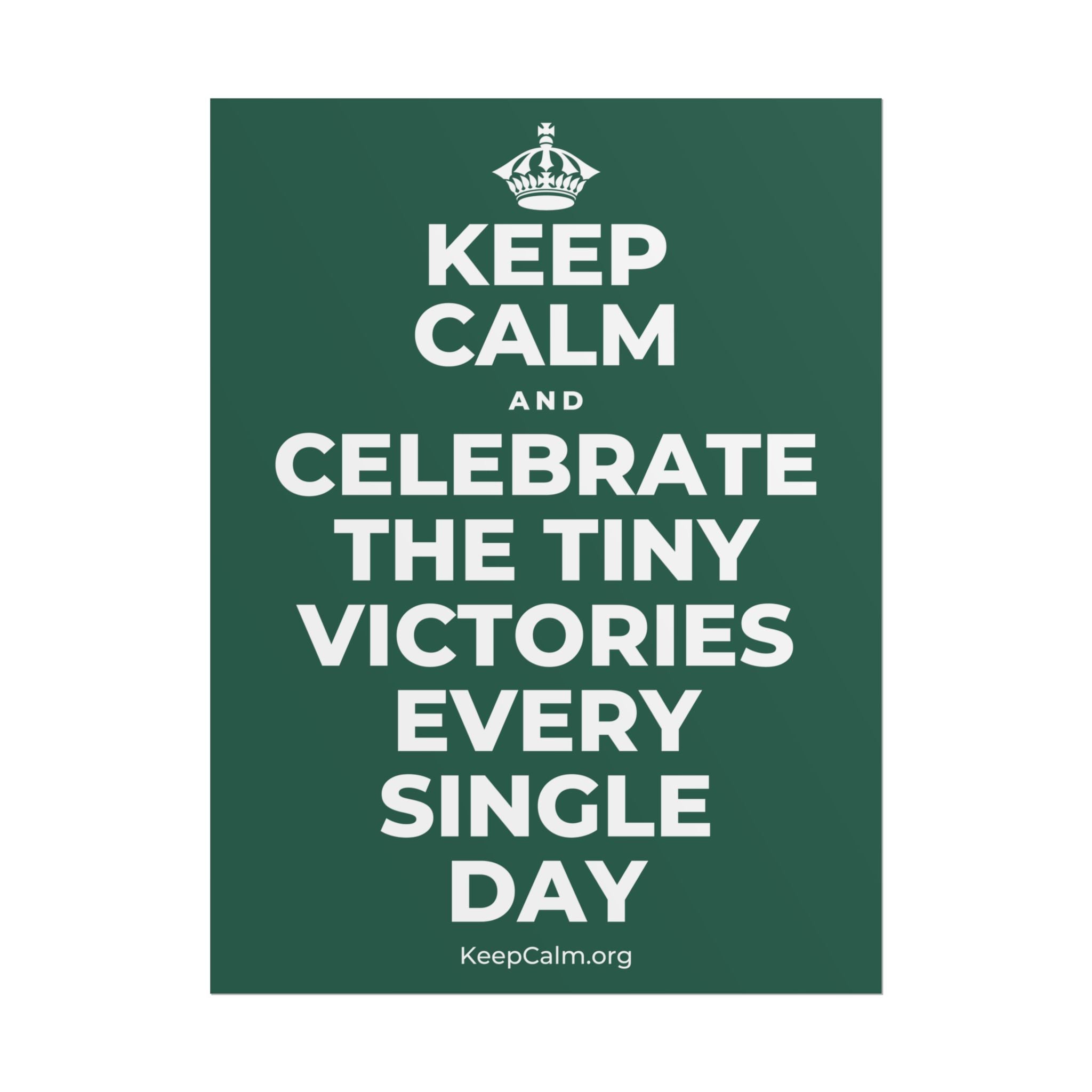 KEEP CALM AND CELEBRATE THE TINY VICTORIES EVERY SINGLE DAY Poster