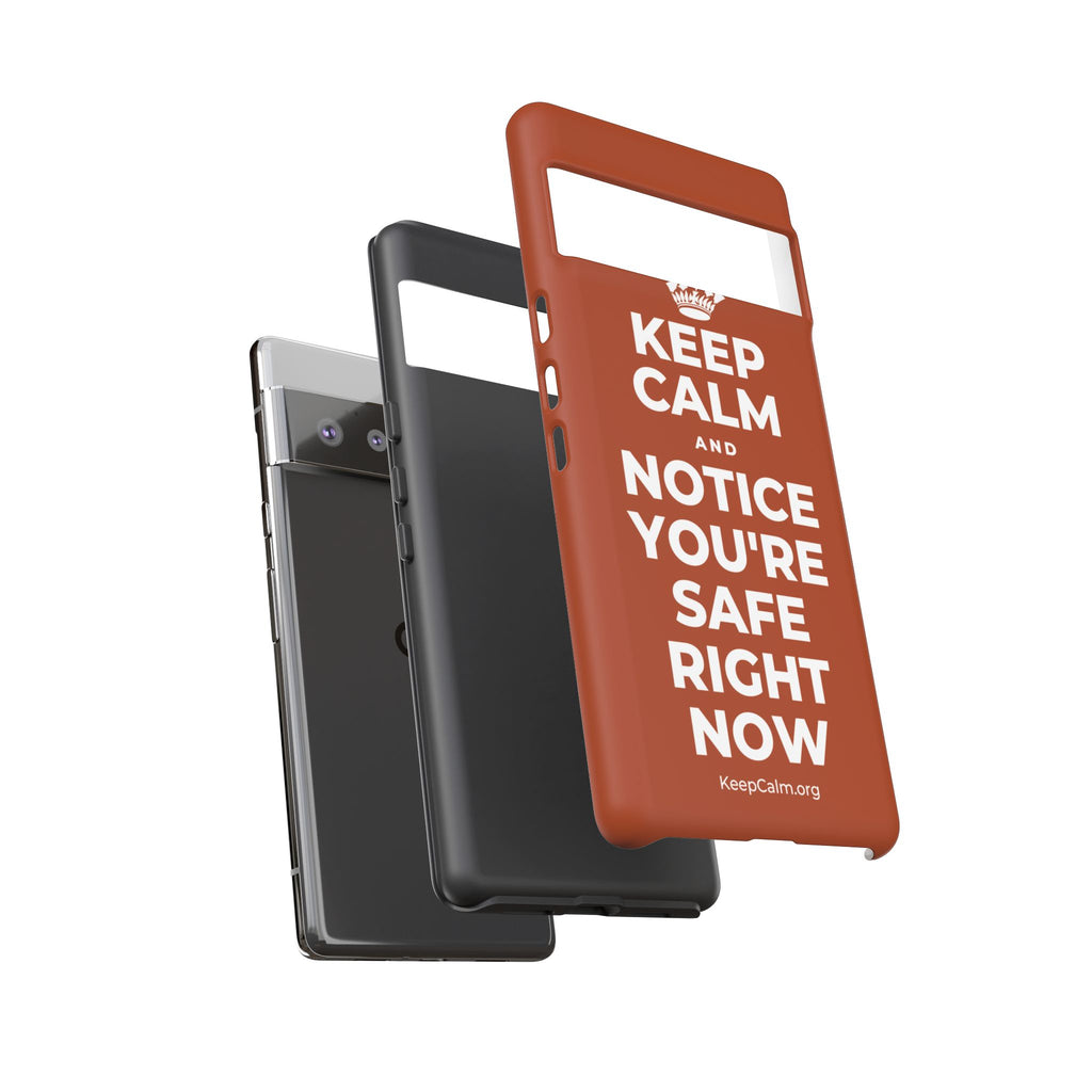 KEEP CALM AND NOTICE YOU'RE SAFE RIGHT NOW Phone Case