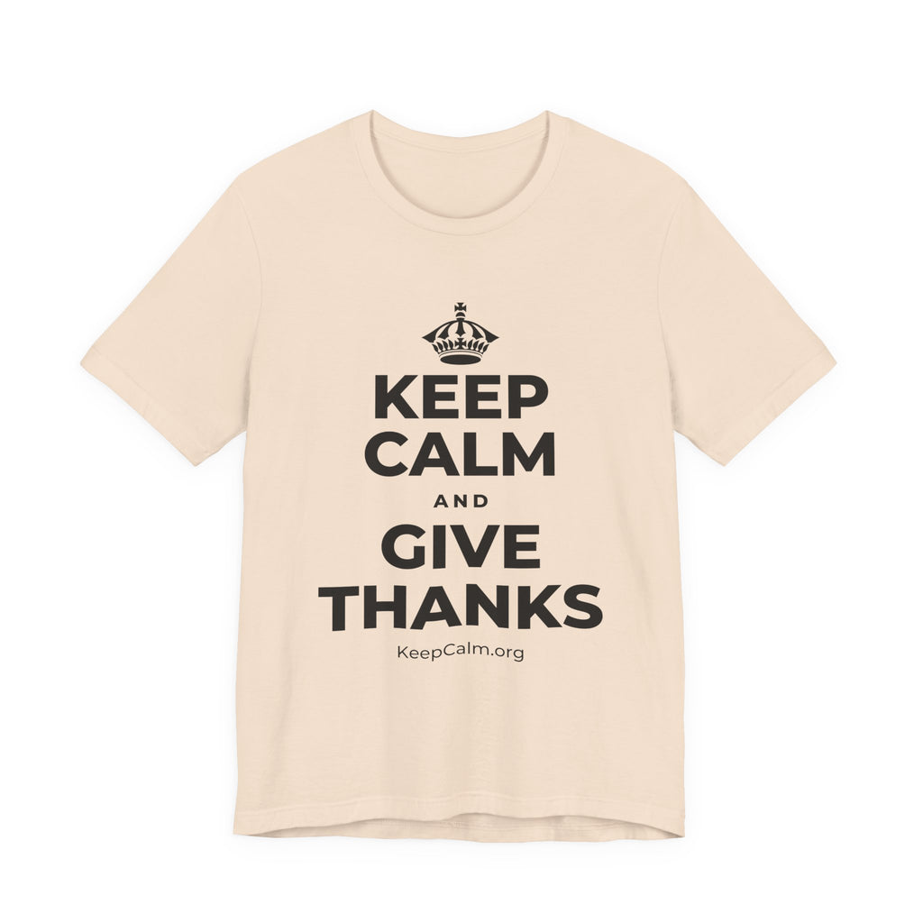 KEEP CALM AND GIVE THANKS T-Shirt (Soft Cream–Heather Mauve)