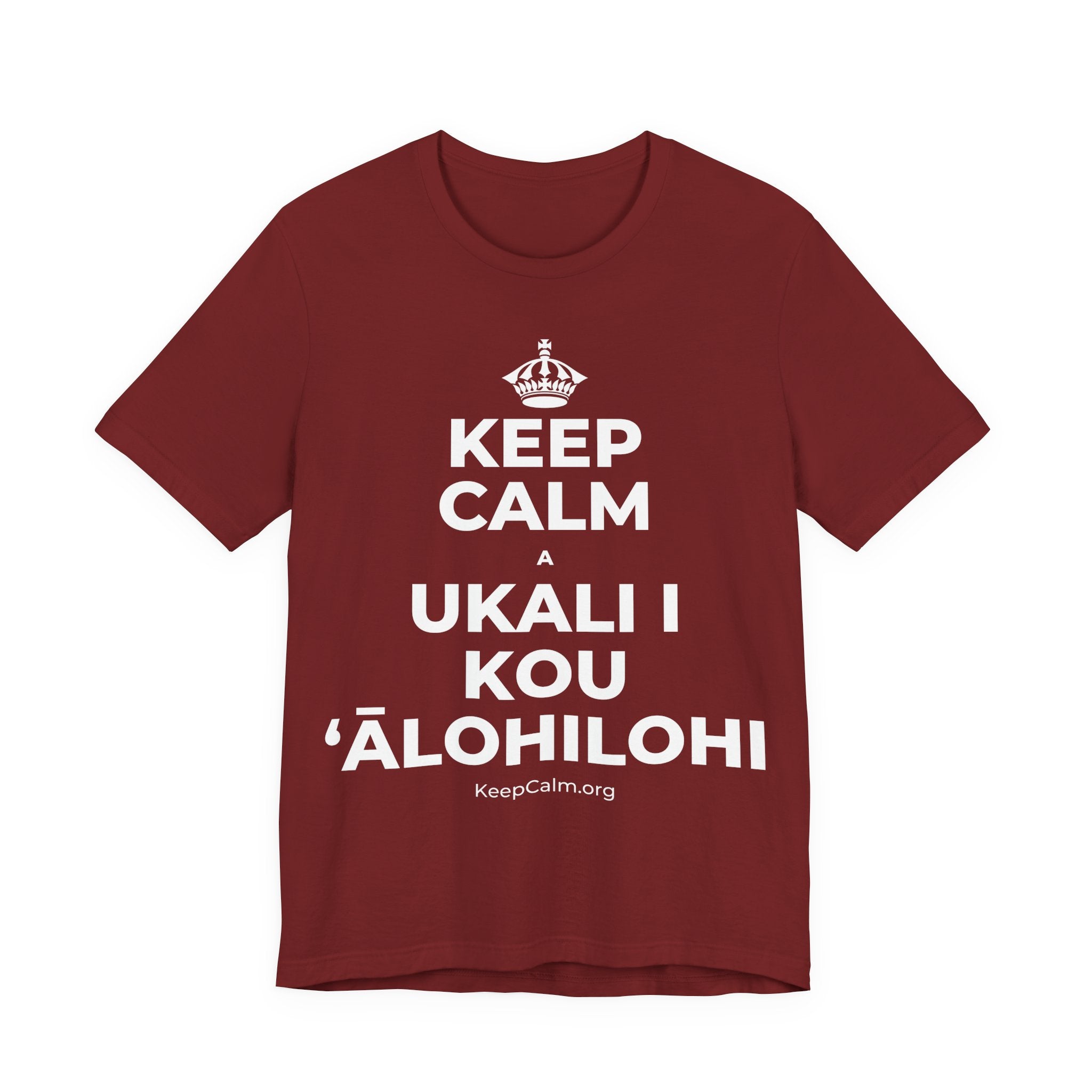 KEEP CALM A UKALI I KOU ʻĀLOHILOHI T-Shirt (Baby Blue–Silver)