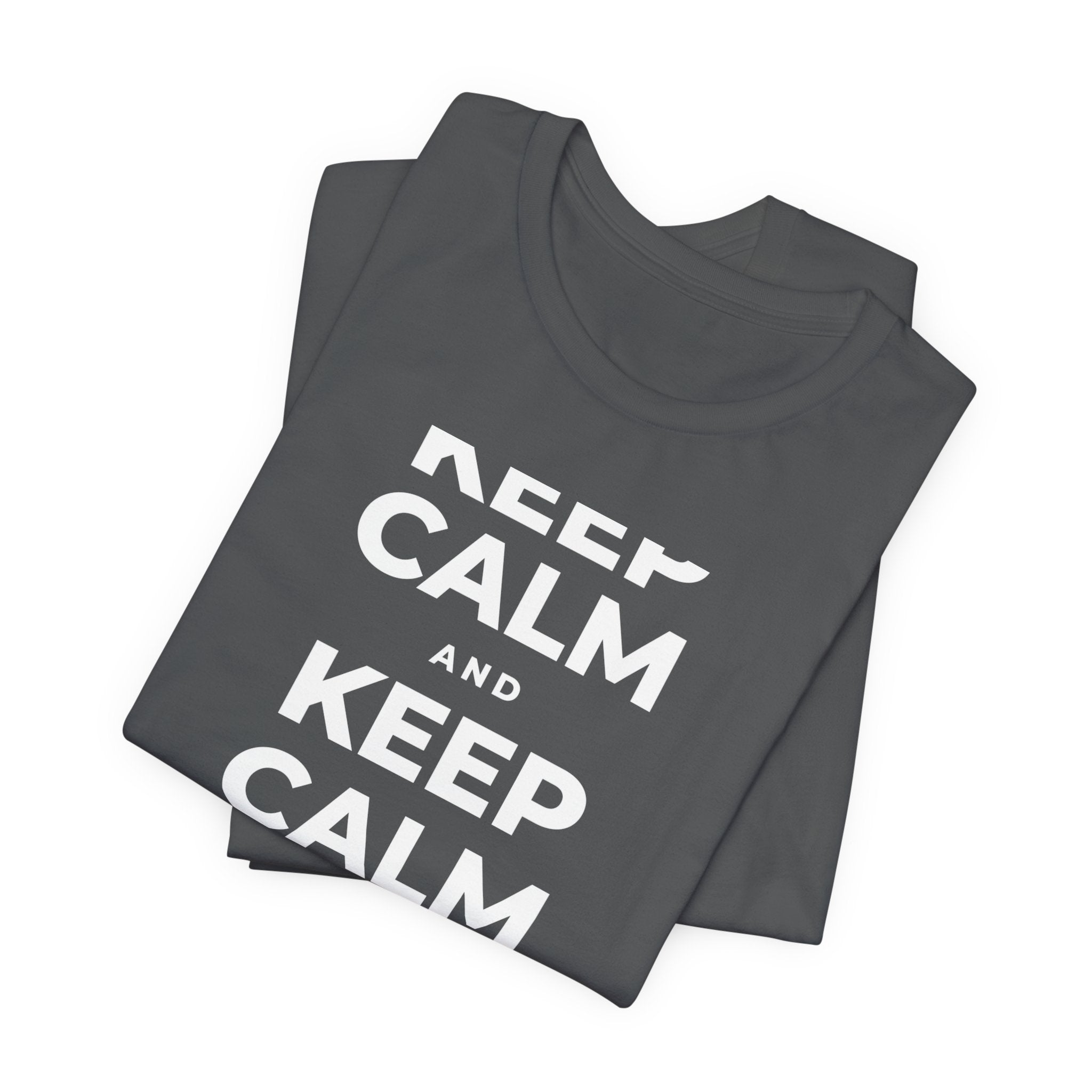 KEEP CALM AND TAKE A WALK T-Shirt (White–Asphalt)