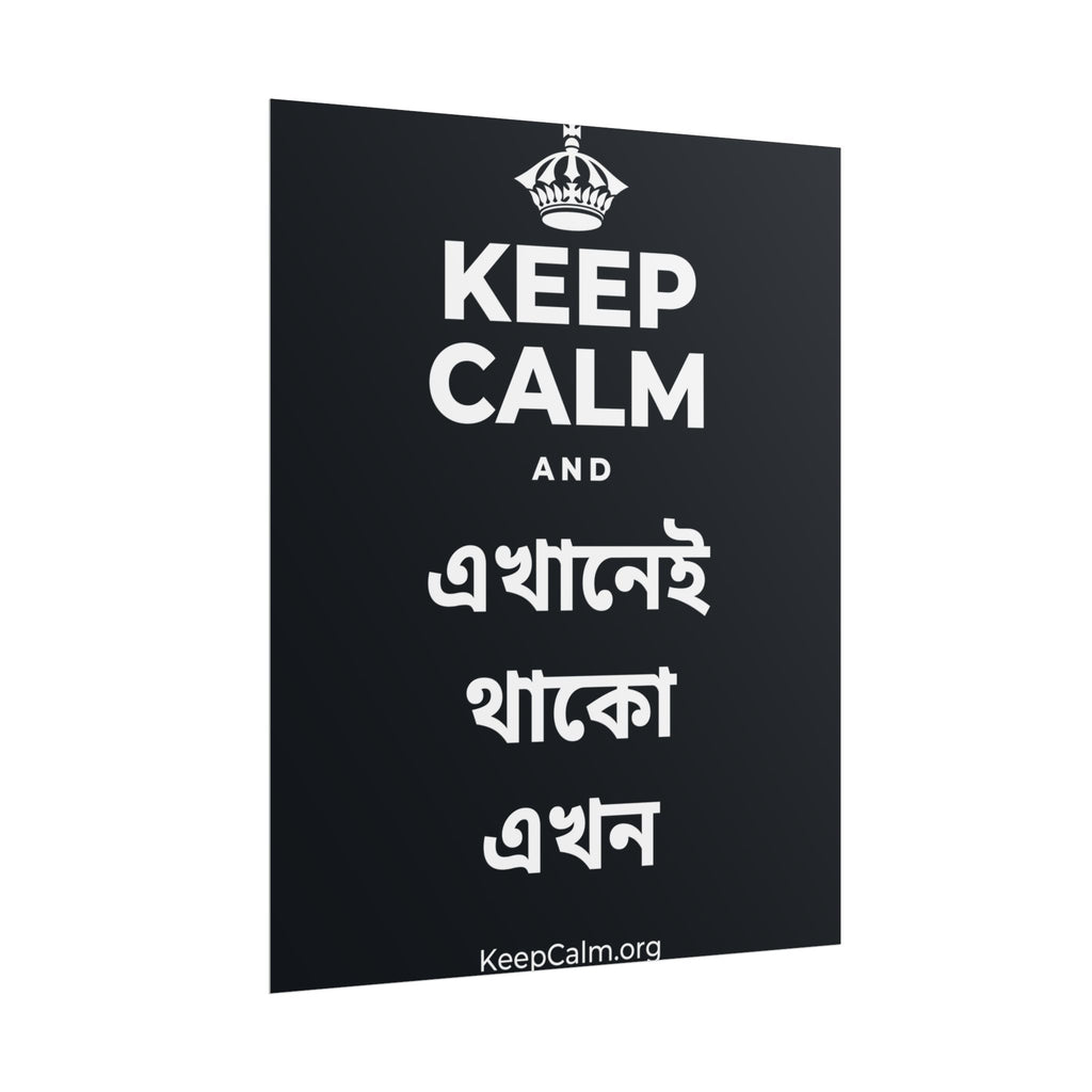 KEEP CALM AND এখানেই থাকো এখন Poster (Dark)