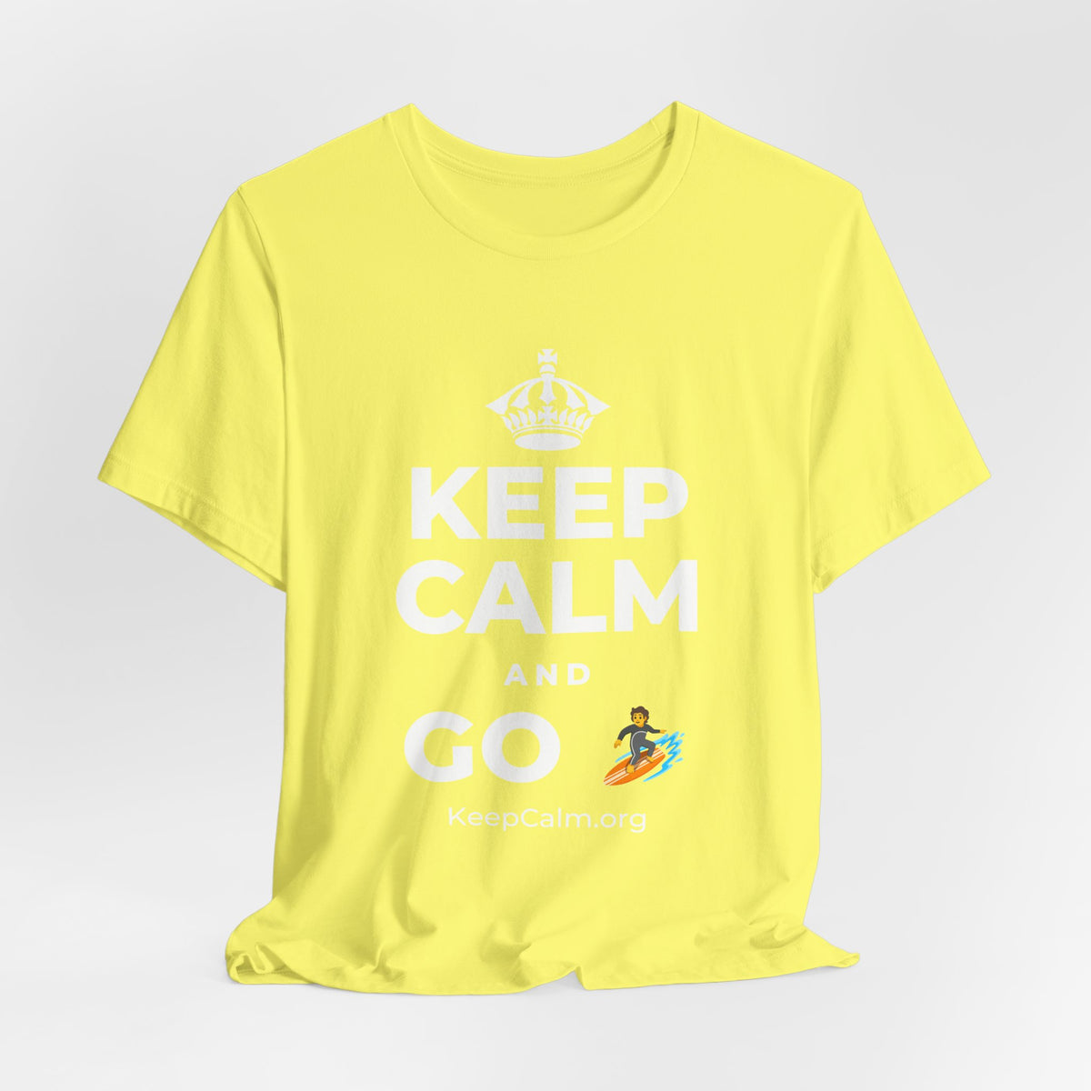KEEP CALM AND GO 🏄 T-Shirt (Soft Cream–Heather Mauve)