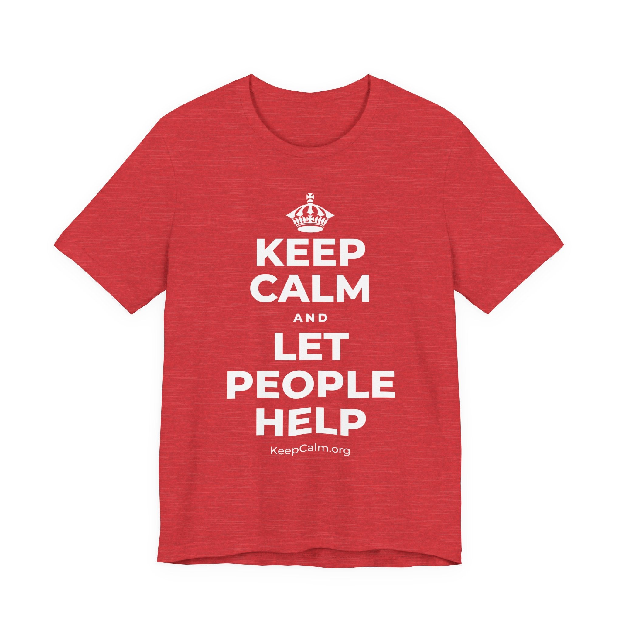 KEEP CALM AND LET PEOPLE HELP T-Shirt (Baby Blue–Silver)