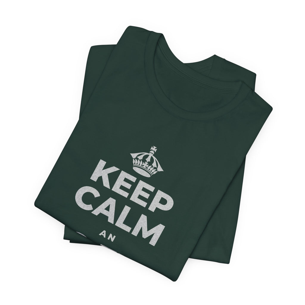 KEEP CALM AN DO THE HARD TIN T-Shirt (White–Asphalt)