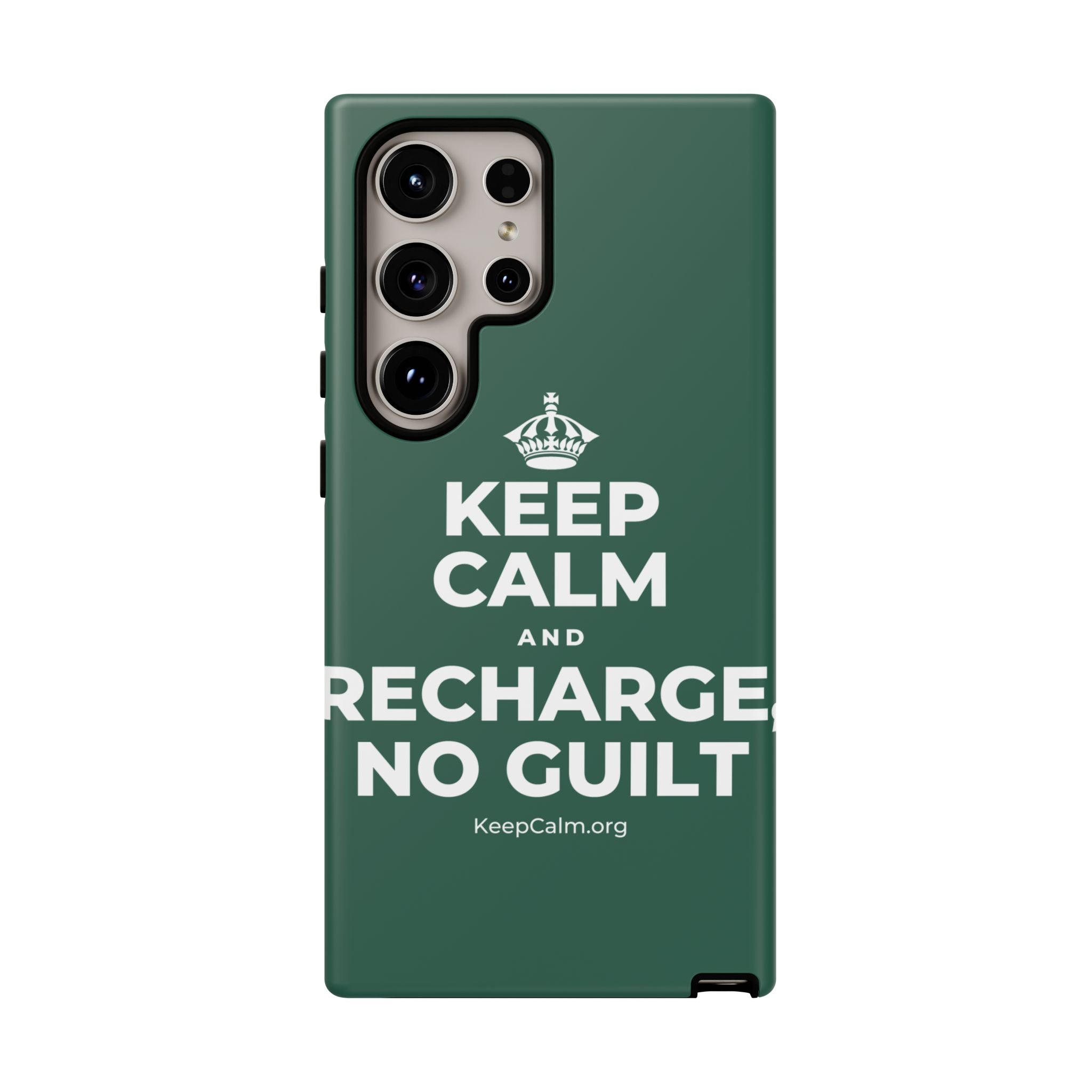 KEEP CALM AND RECHARGE, NO GUILT Phone Case