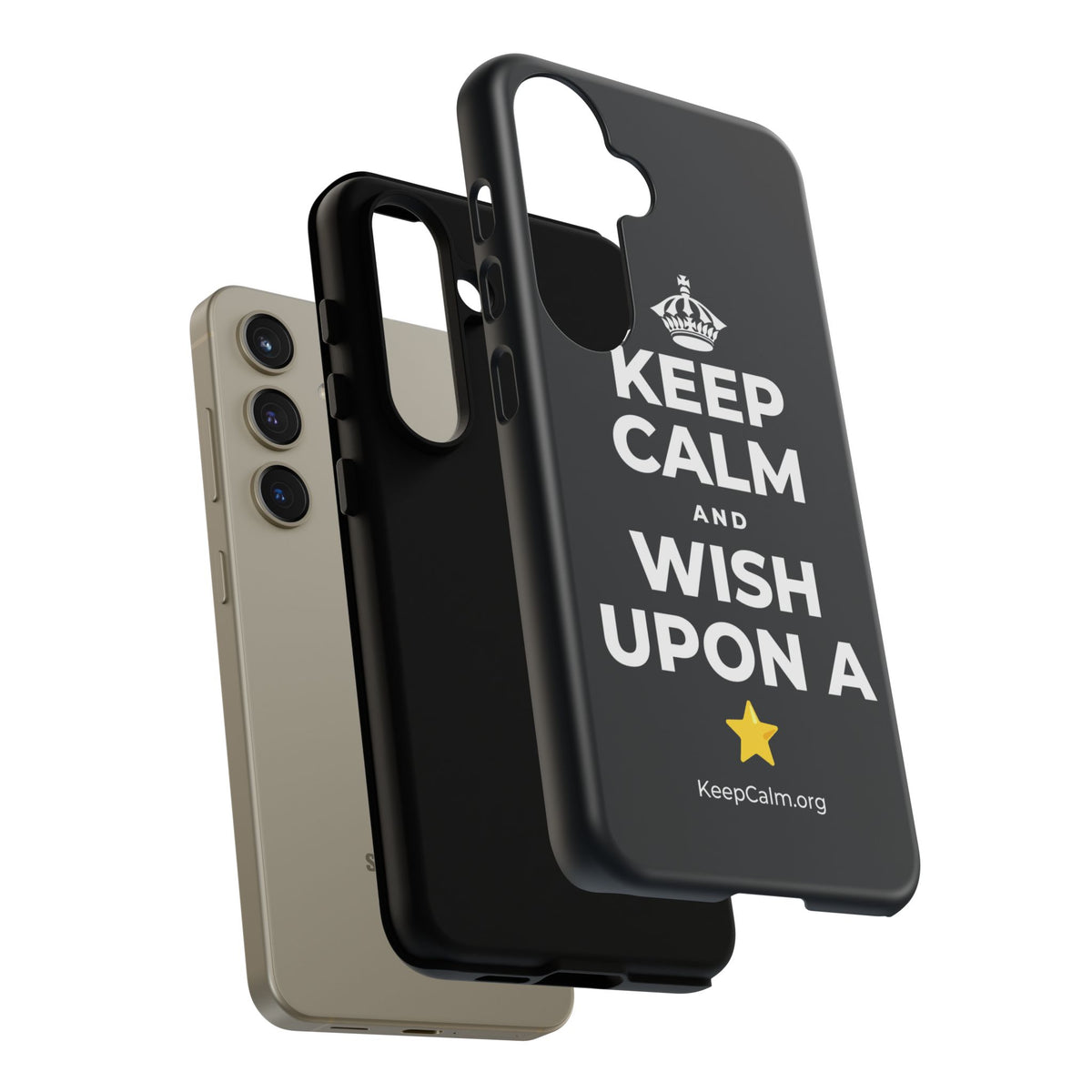 KEEP CALM AND WISH UPON A ⭐ Phone Case (Dark)