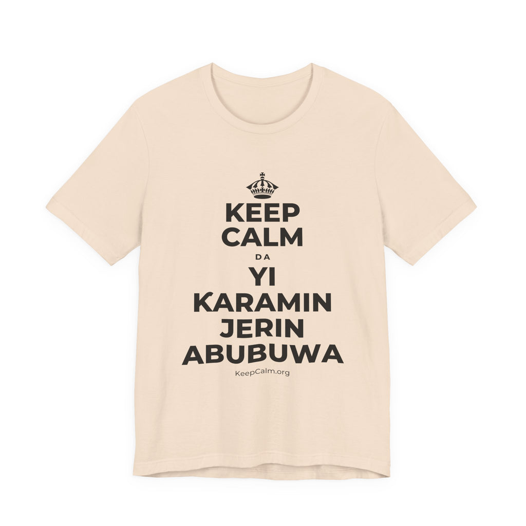 KEEP CALM DA YI ƘARAMIN JERIN ABUBUWA T-Shirt (Soft Cream–Heather Mauve)