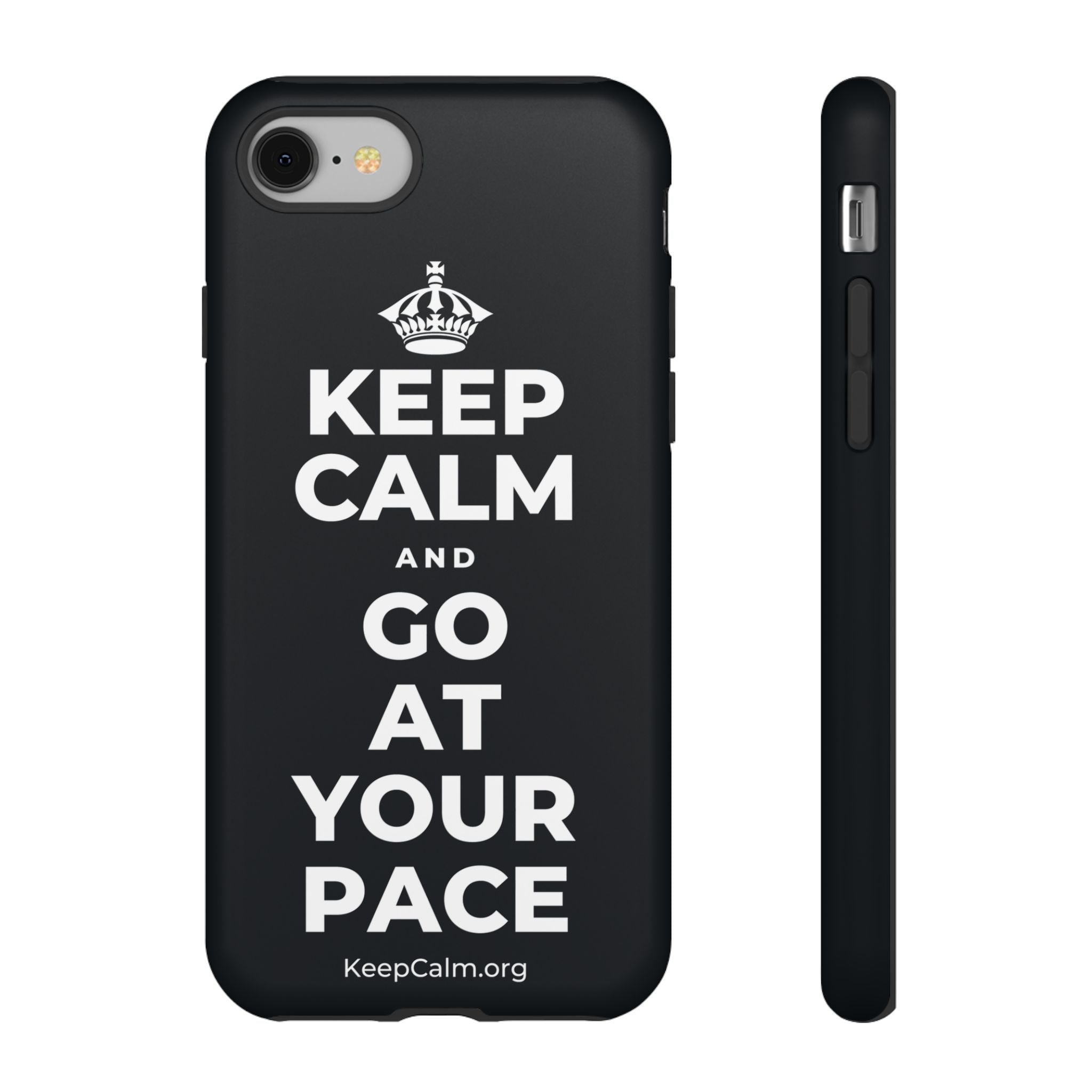 KEEP CALM AND GO AT YOUR PACE Phone Case (Dark)