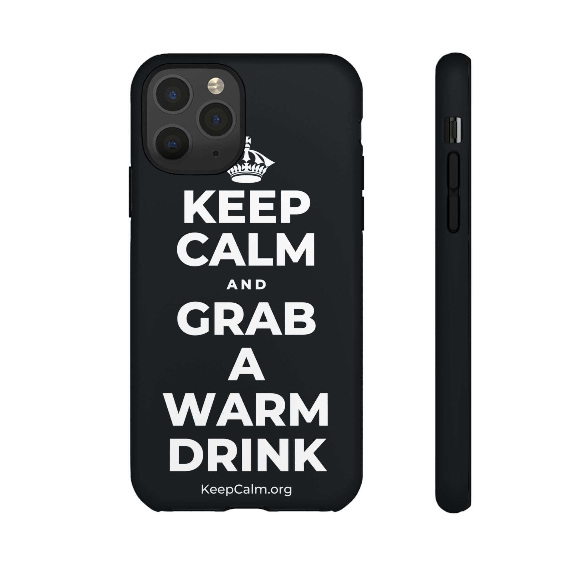 KEEP CALM AND GRAB A WARM DRINK Phone Case (Dark)