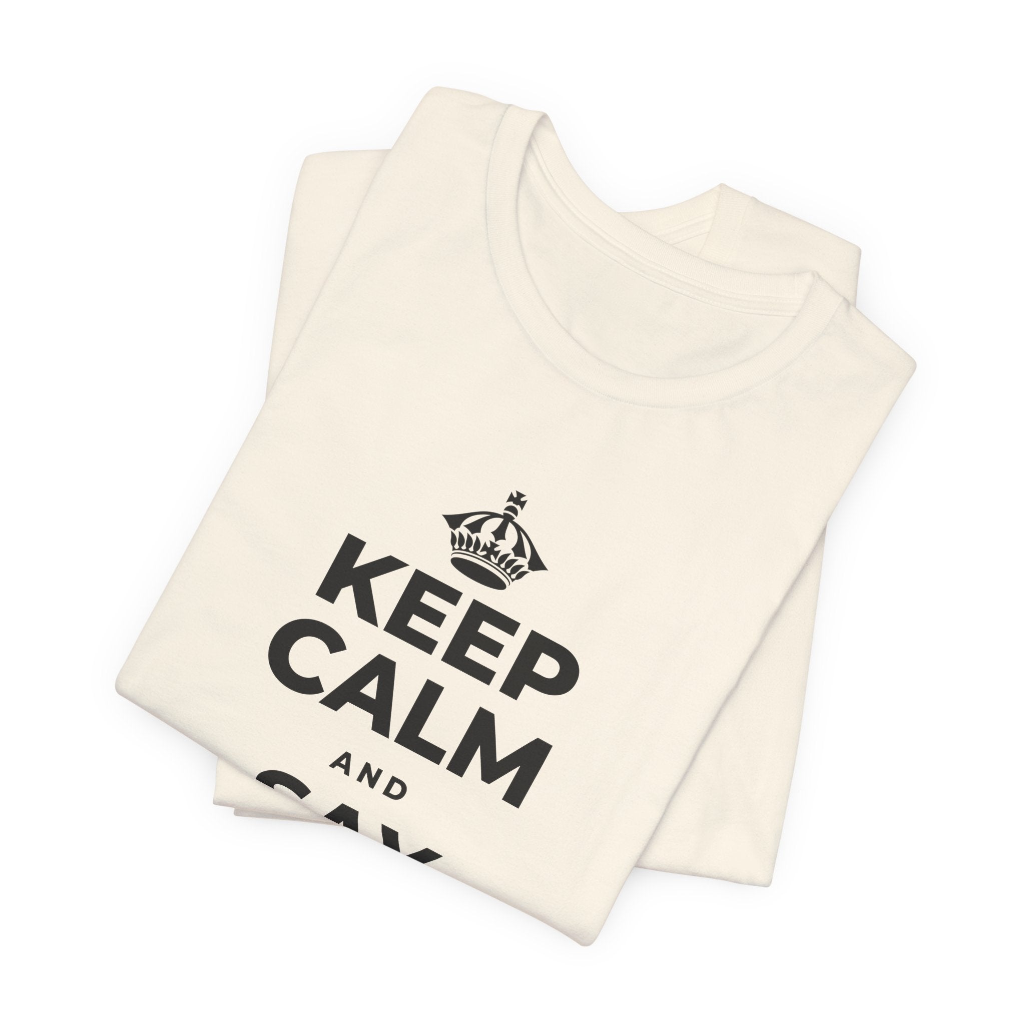 KEEP CALM AND SAY THANK YOU T-Shirt (White–Asphalt)