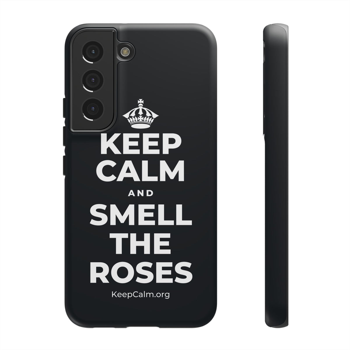 KEEP CALM AND SMELL THE ROSES Phone Case (Dark)