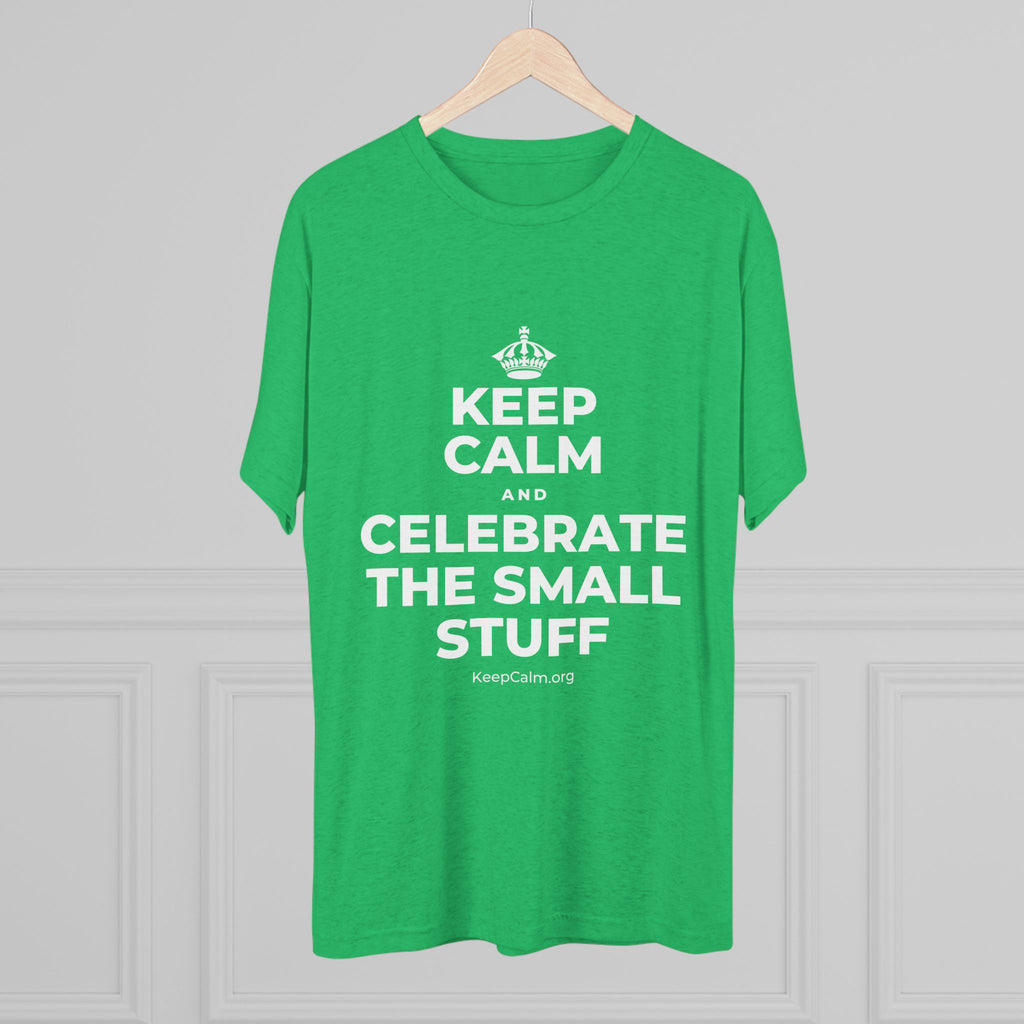 KEEP CALM AND CELEBRATE THE SMALL STUFF Tri-Blend Tee