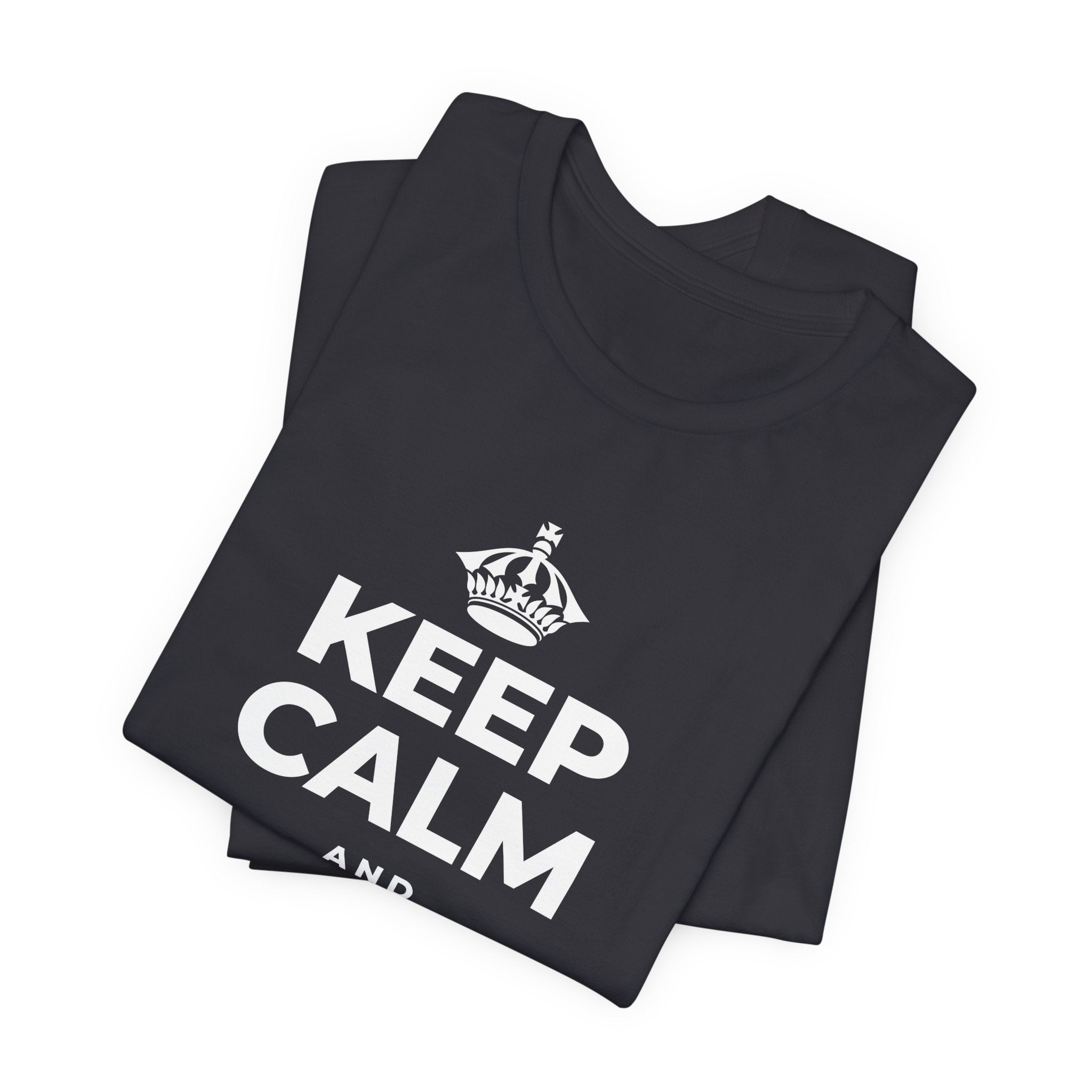 KEEP CALM AND COME HOME T-Shirt (Baby Blue–Silver)
