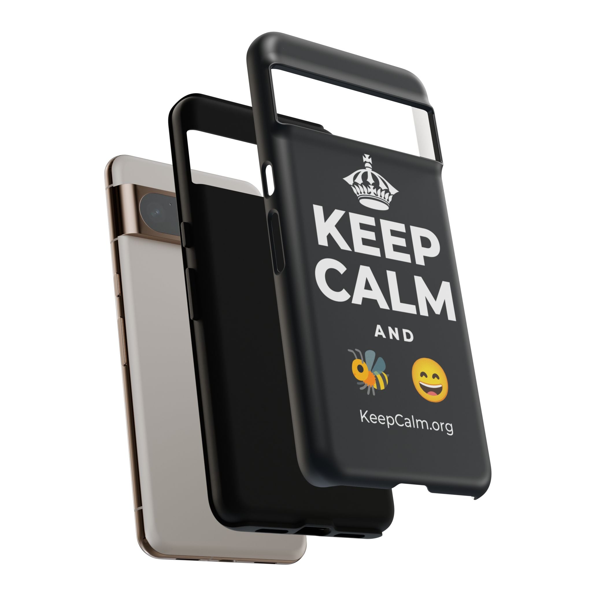 KEEP CALM AND 🐝 😄 Phone Case (Dark)
