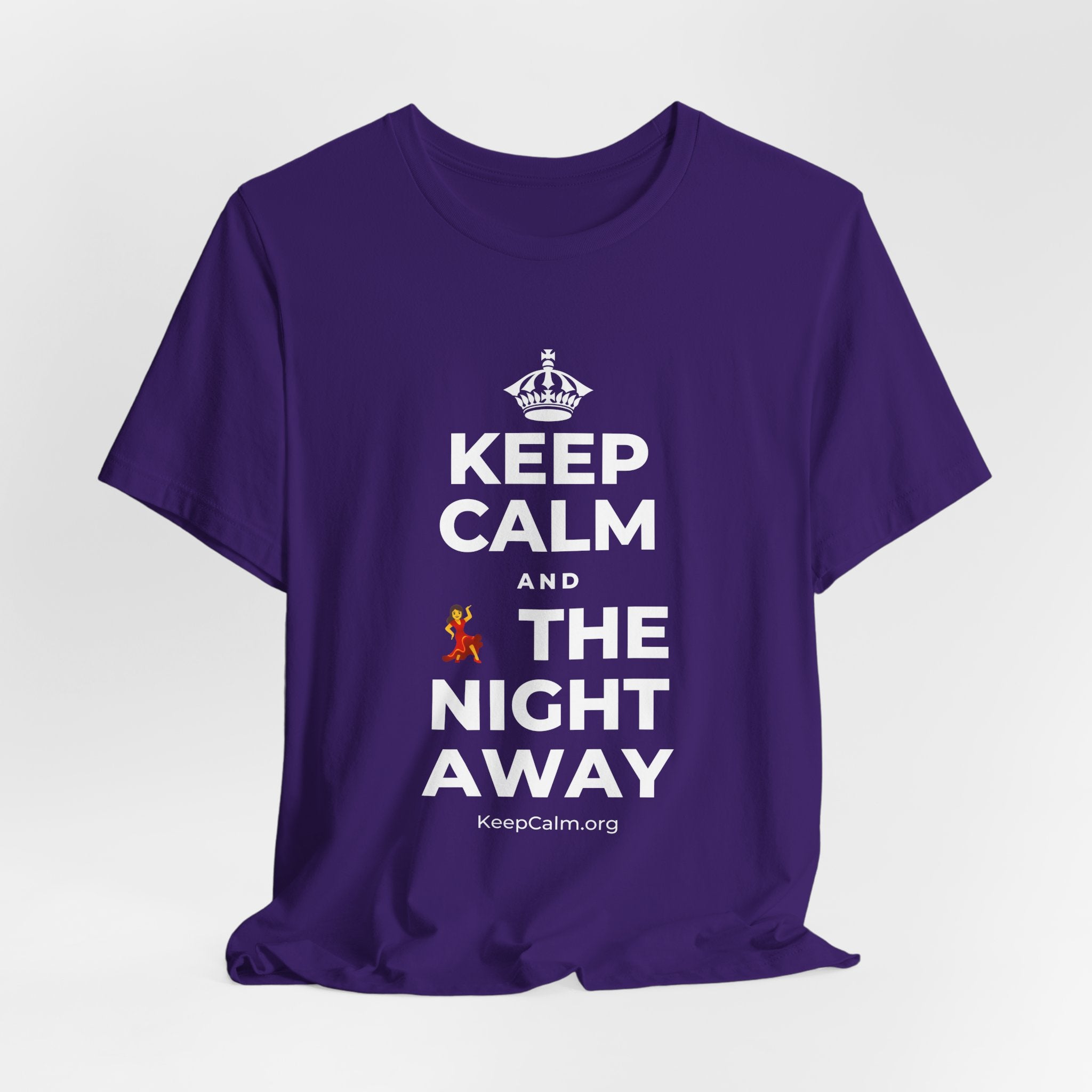 KEEP CALM AND 💃 THE NIGHT AWAY T-Shirt (Soft Cream–Heather Mauve)