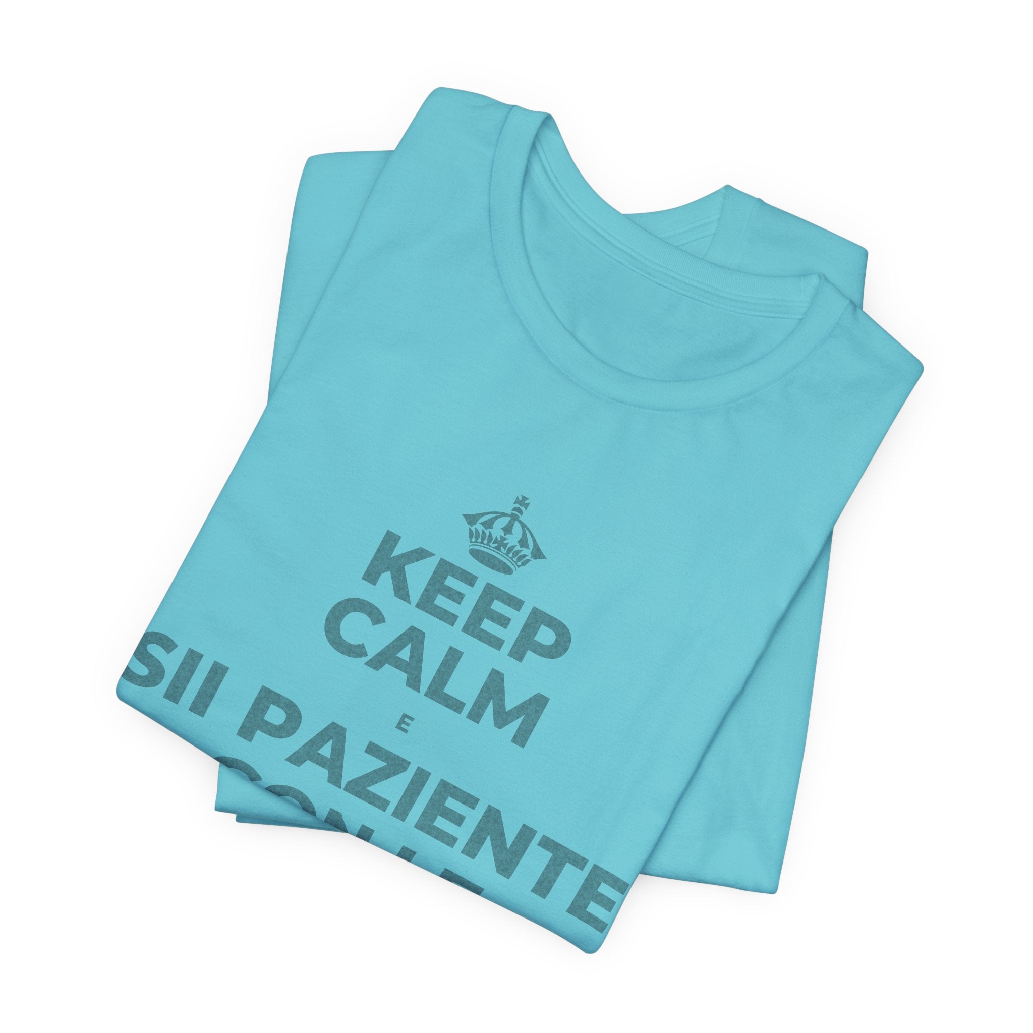 KEEP CALM E SII PAZIENTE CON LE NUOVE ABITUDINI T-Shirt (Soft Cream–Heather Mauve)