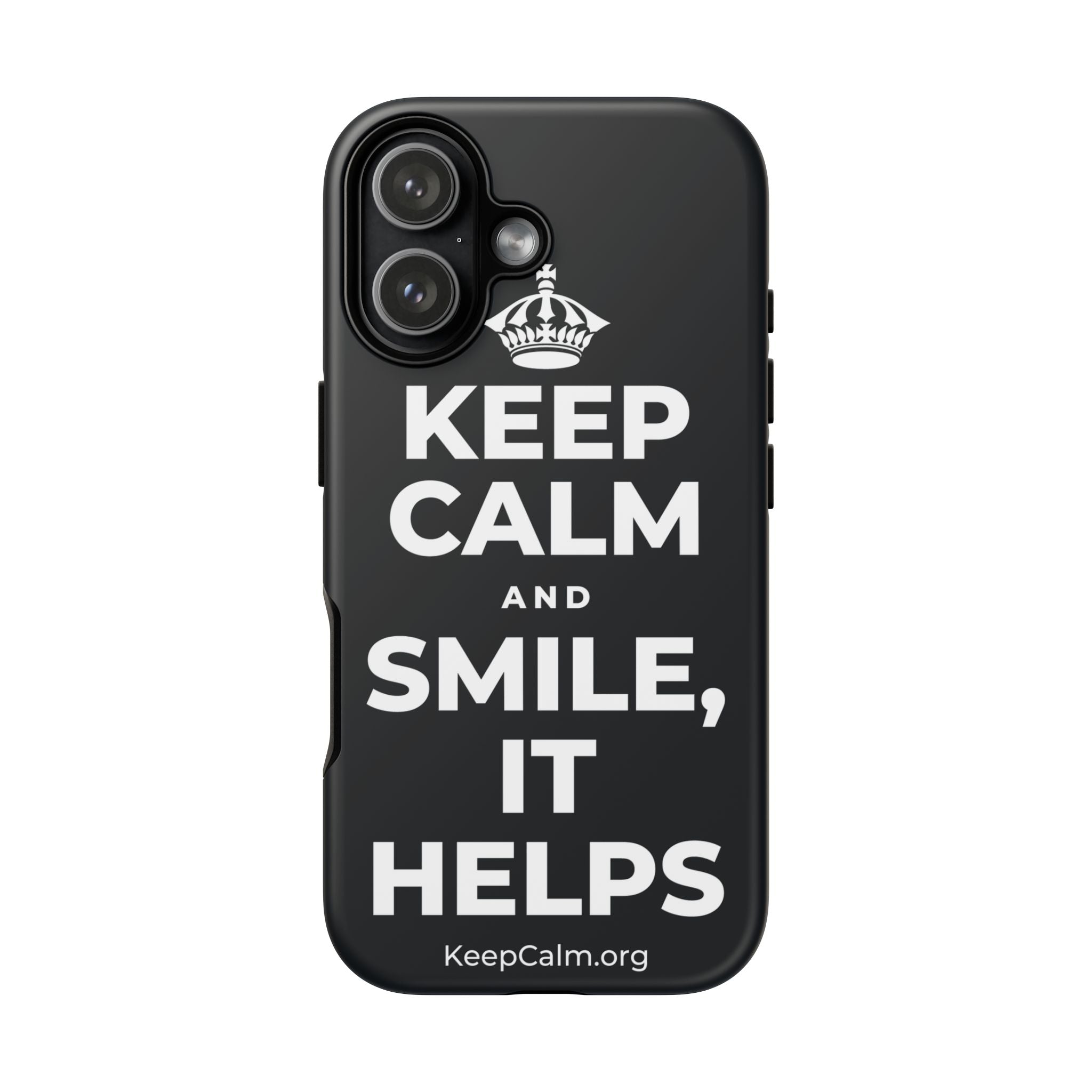 KEEP CALM AND SMILE, IT HELPS Phone Case (Dark)