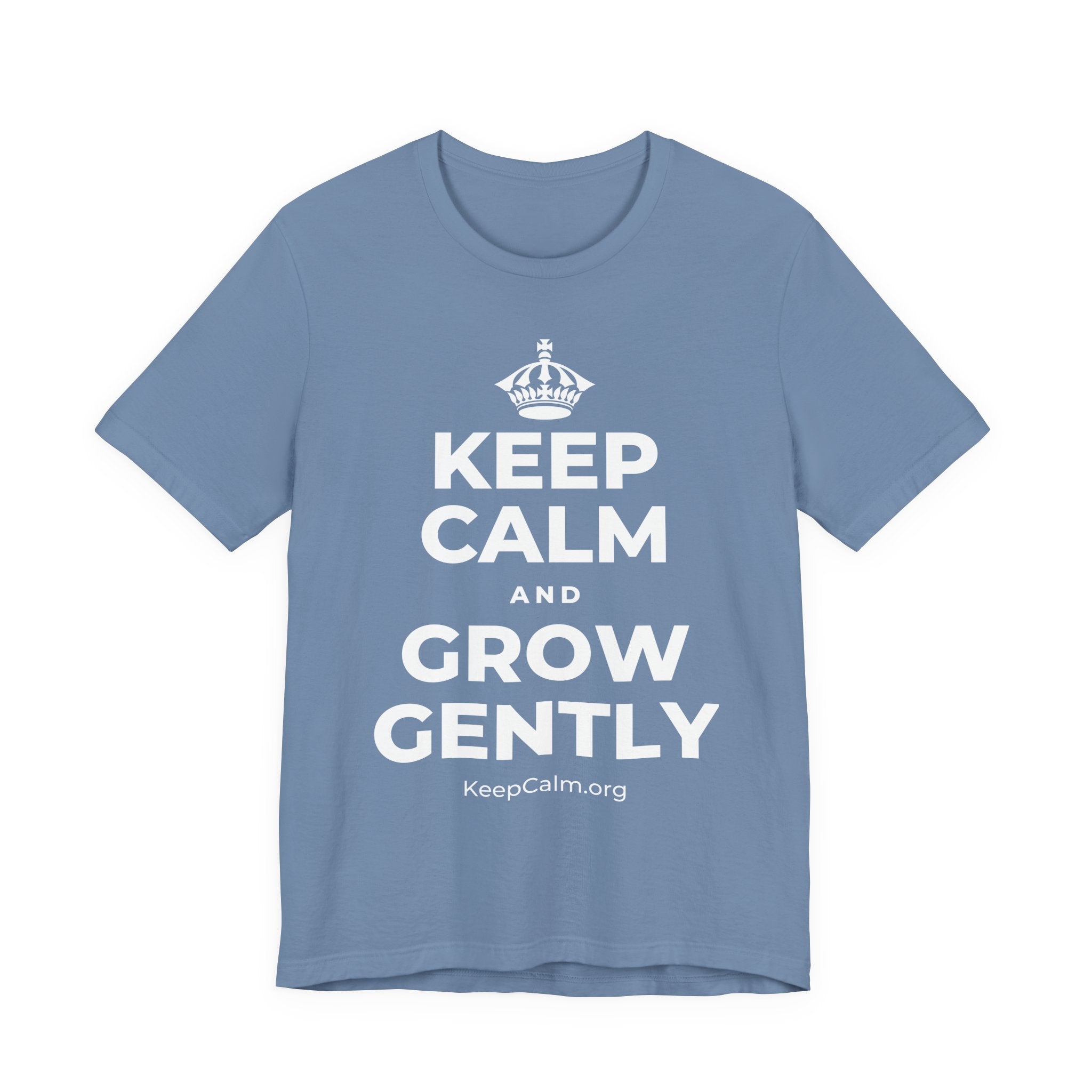 KEEP CALM AND GROW GENTLY T-Shirt (Soft Cream–Heather Mauve)