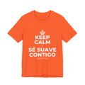 KEEP CALM Y SÉ SUAVE CONTIGO T-Shirt (Baby Blue–Silver)