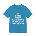 KEEP CALM AND TAKE LONG WALKS ON THE BEACH T-Shirt (White–Asphalt)
