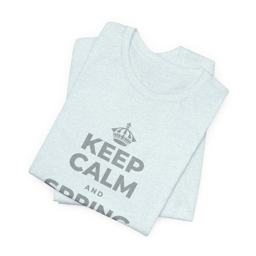 KEEP CALM AND SPRING FORWARD GENTLY T-Shirt (Soft Cream–Heather Mauve)