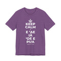 KEEP CALM A E ʻAE IĀ ʻOE E PUA T-Shirt (Baby Blue–Silver)