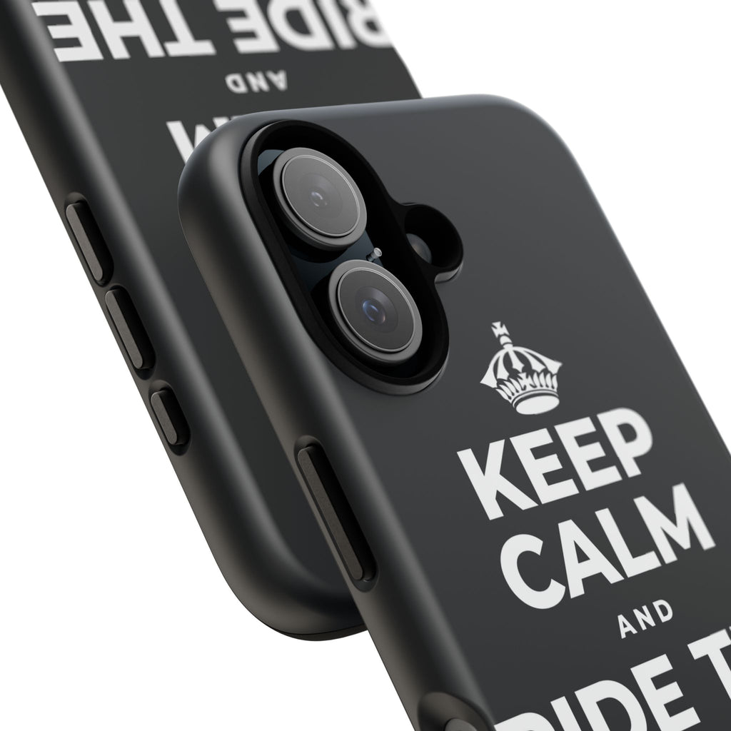 KEEP CALM AND RIDE THE GOOD WAVE Phone Case (Dark)