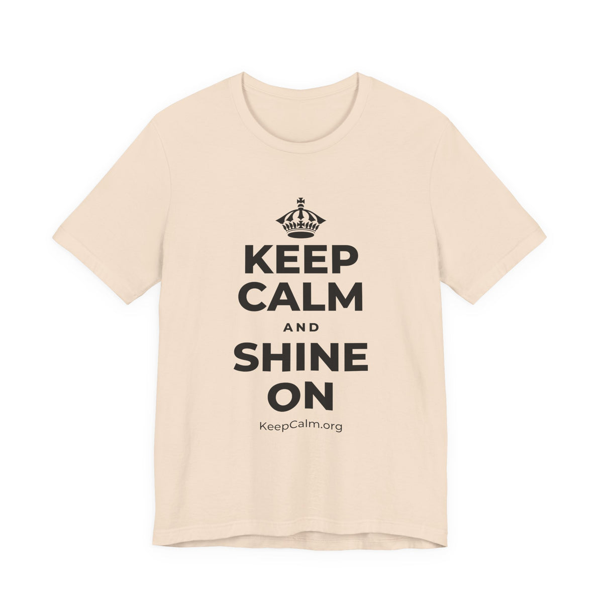 KEEP CALM AND SHINE ON T-Shirt (Soft Cream–Heather Mauve)