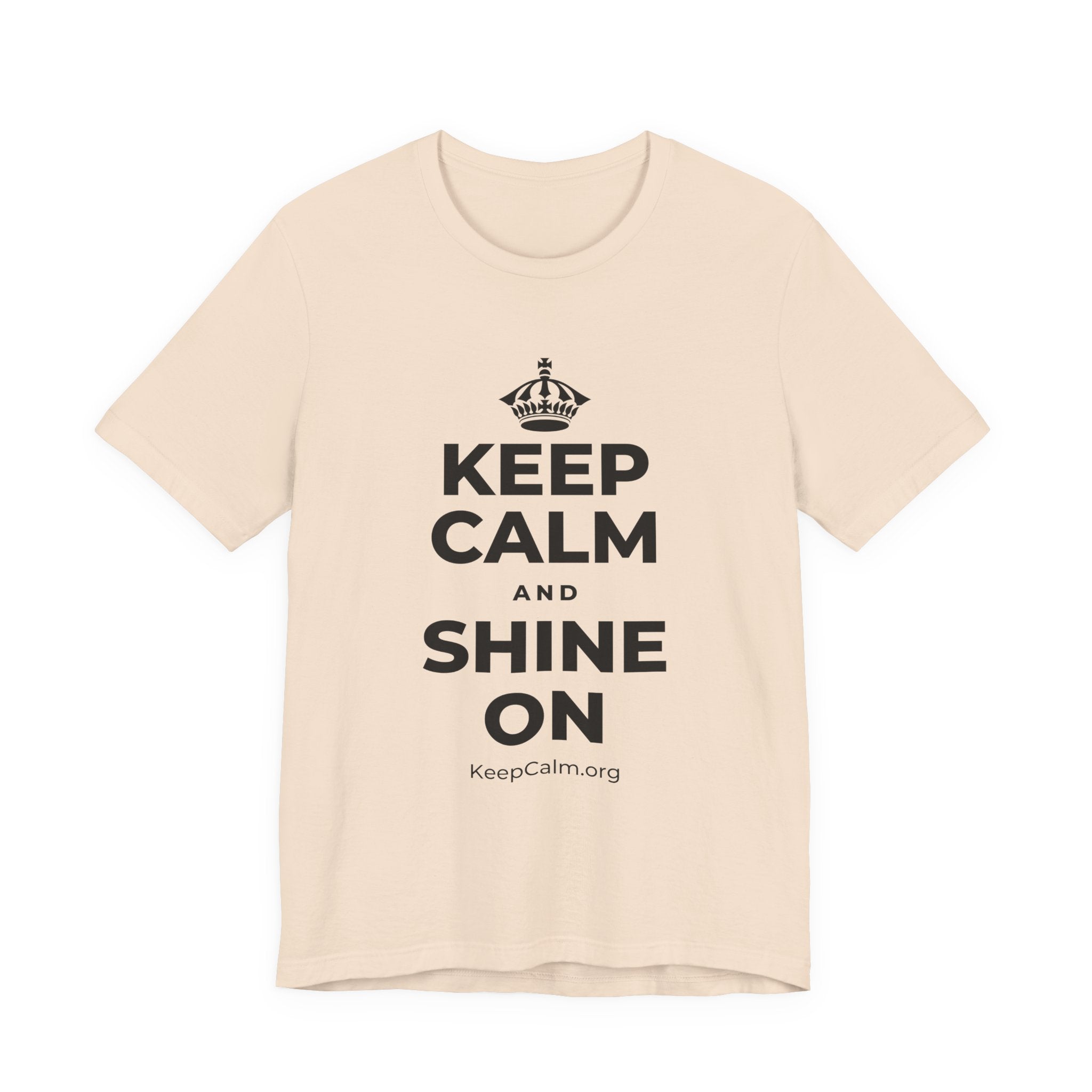 KEEP CALM AND SHINE ON T-Shirt (Soft Cream–Heather Mauve)