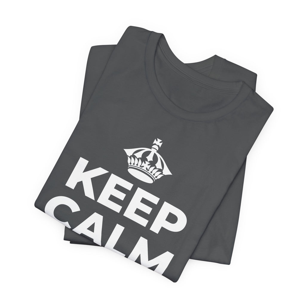 KEEP CALM AND 去踩踩草地 T-Shirt (White–Asphalt)