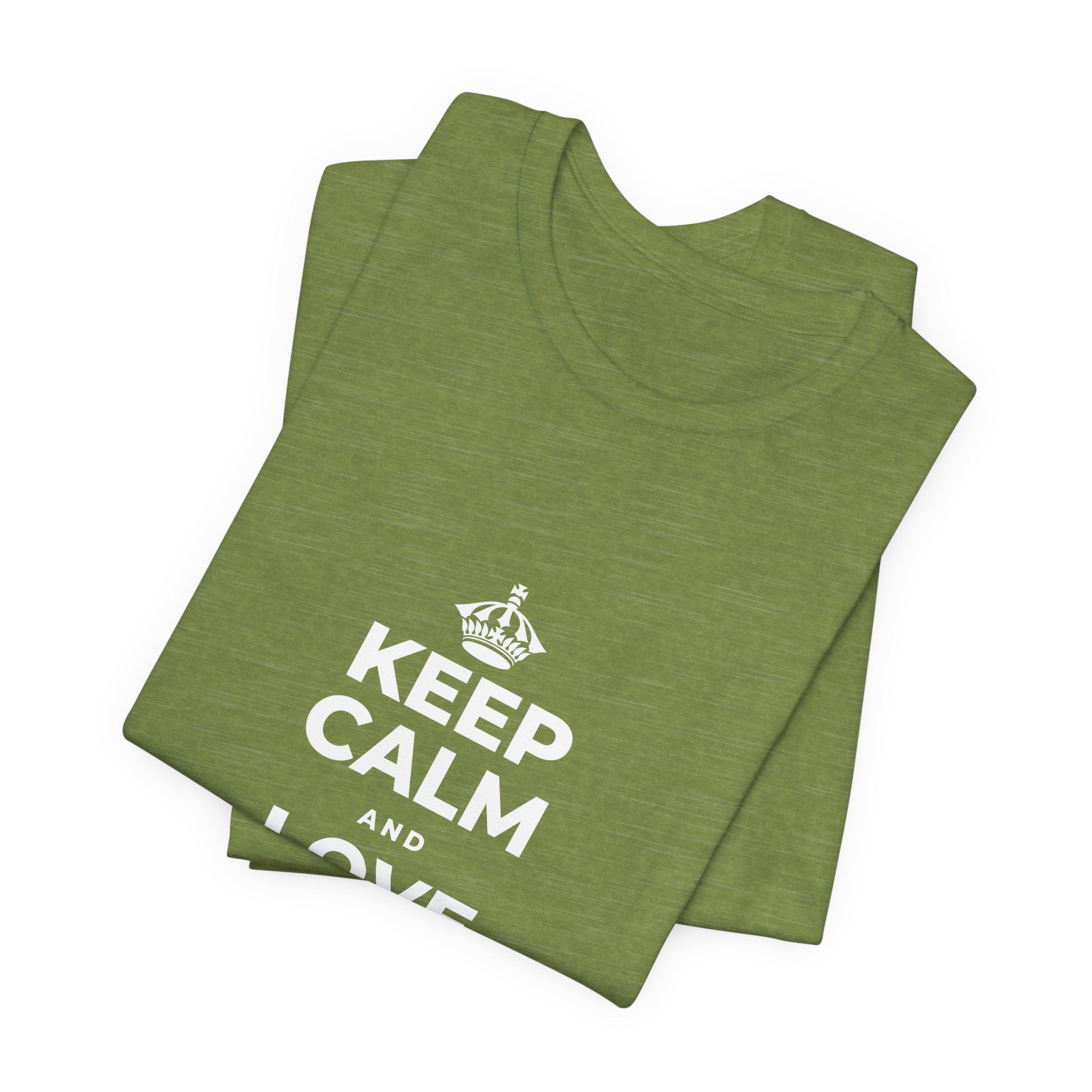 KEEP CALM AND LOVE WITHOUT POSSESSION T-Shirt (Baby Blue–Silver)