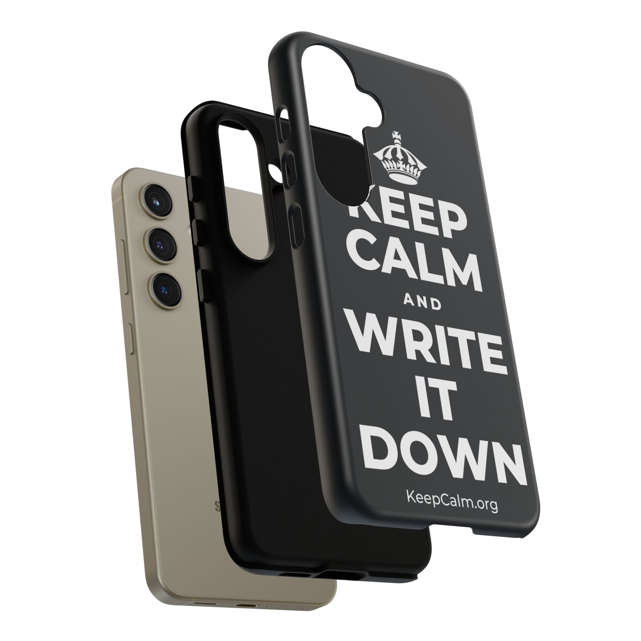 KEEP CALM AND WRITE IT DOWN Phone Case (Dark)