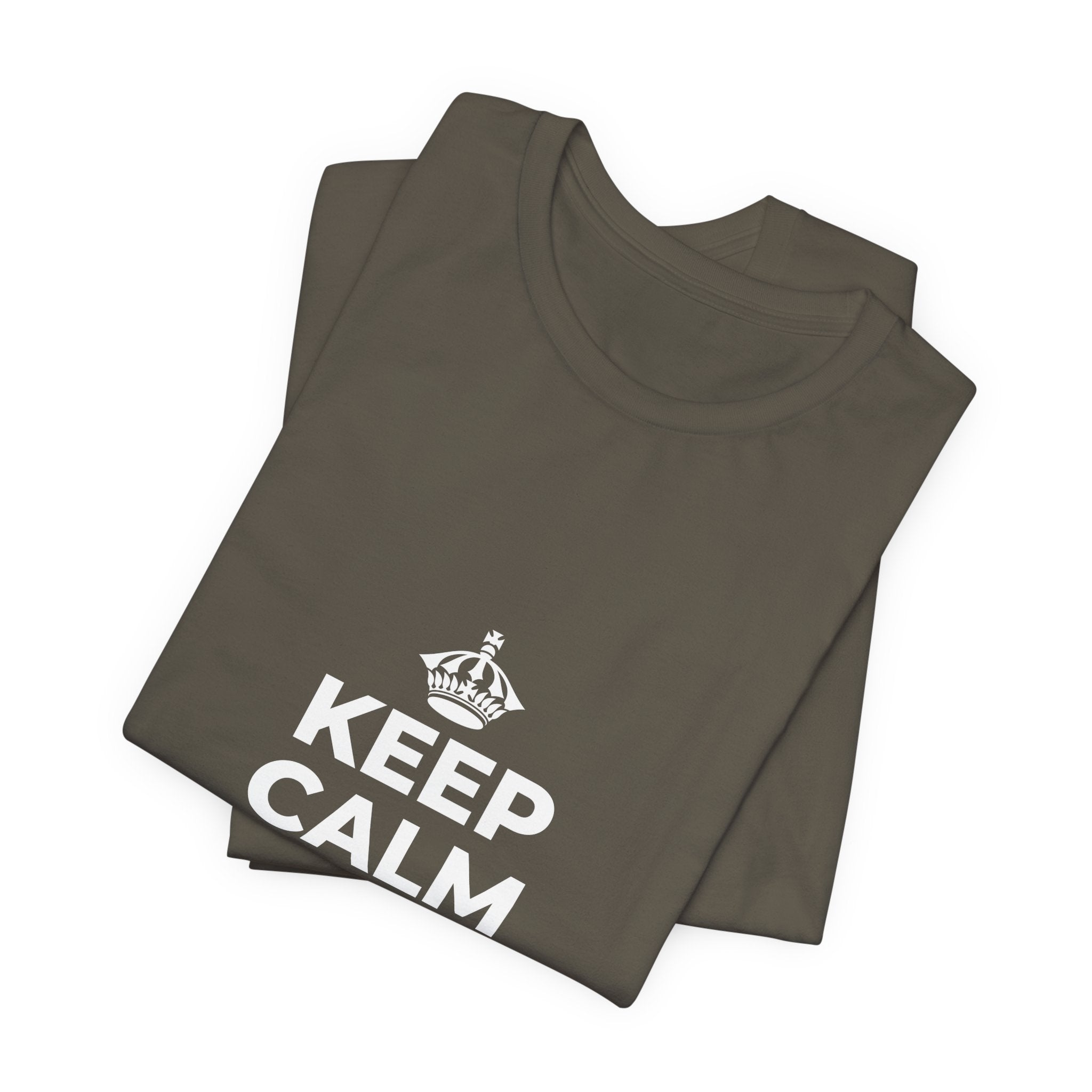 KEEP CALM AND UNCLENCH T-Shirt (White–Asphalt)