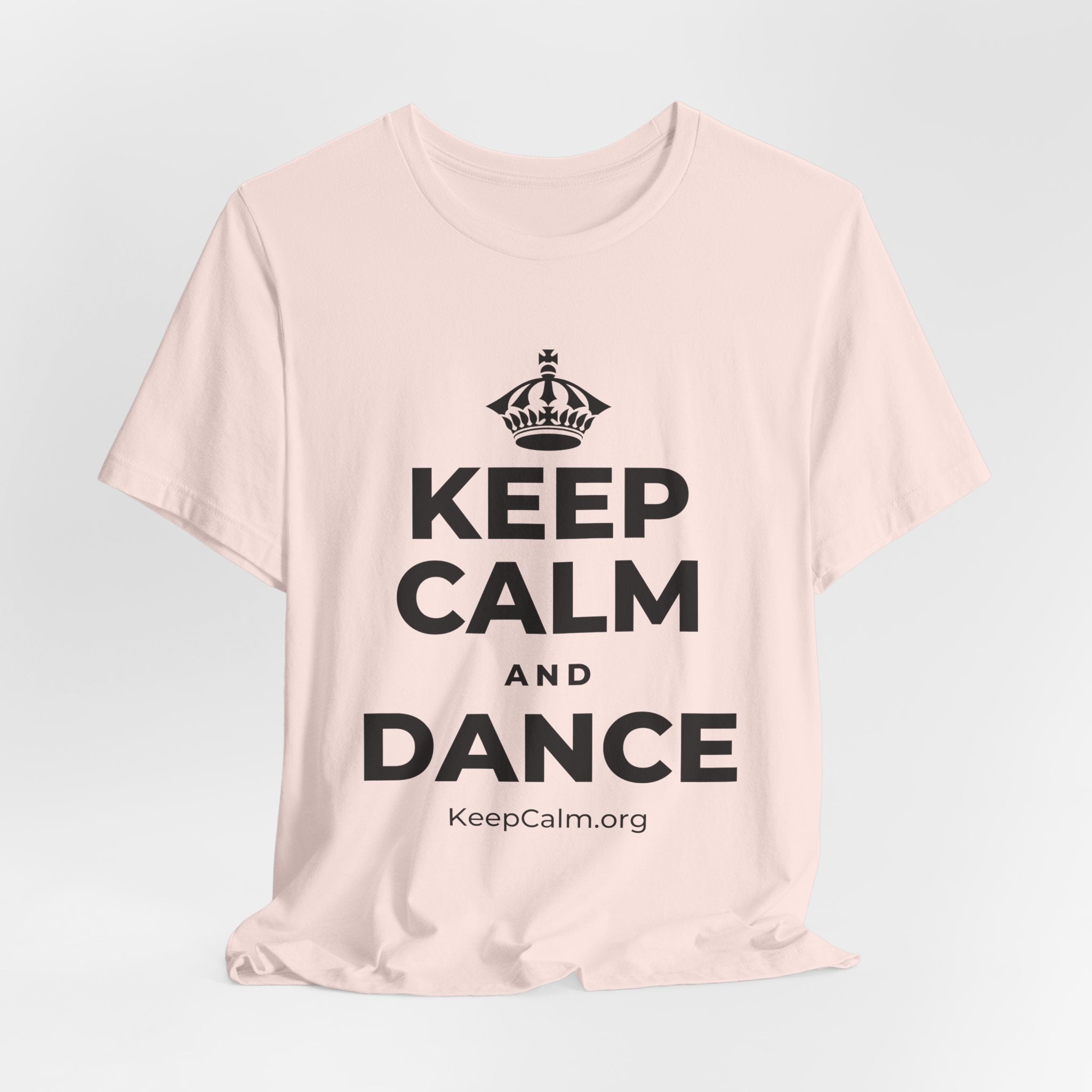 KEEP CALM AND DANCE T-Shirt (Soft Cream–Heather Mauve)