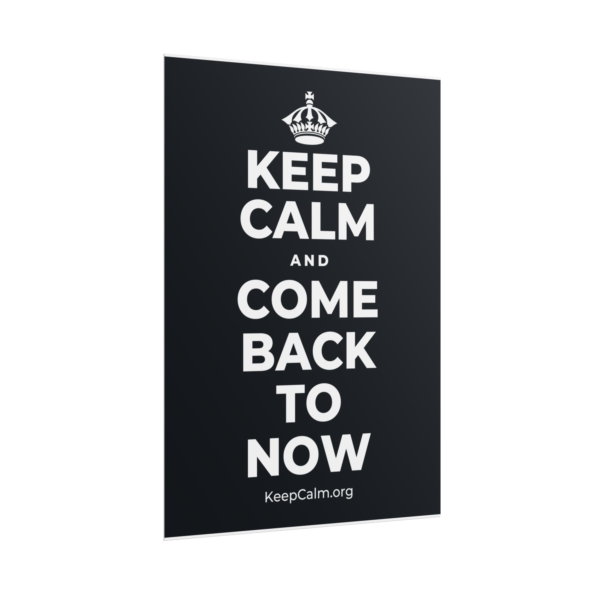 KEEP CALM AND COME BACK TO NOW Poster (Dark)