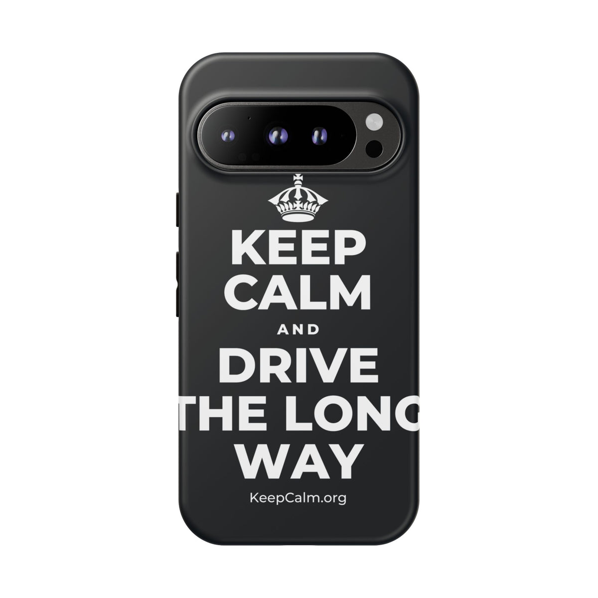 KEEP CALM AND DRIVE THE LONG WAY Phone Case (Dark)