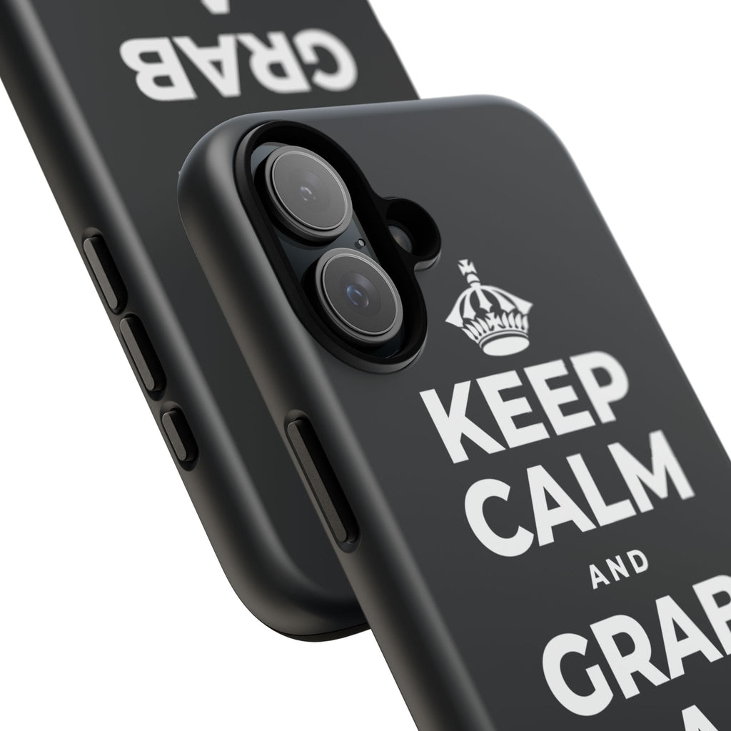 KEEP CALM AND GRAB A WARM DRINK Phone Case (Dark)