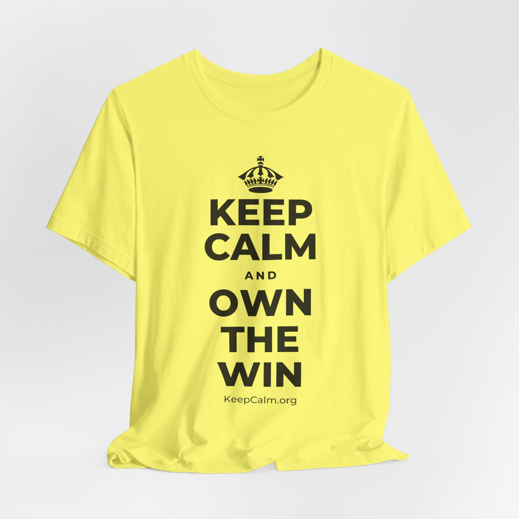 KEEP CALM AND OWN THE WIN T-Shirt (Soft Cream–Heather Mauve)