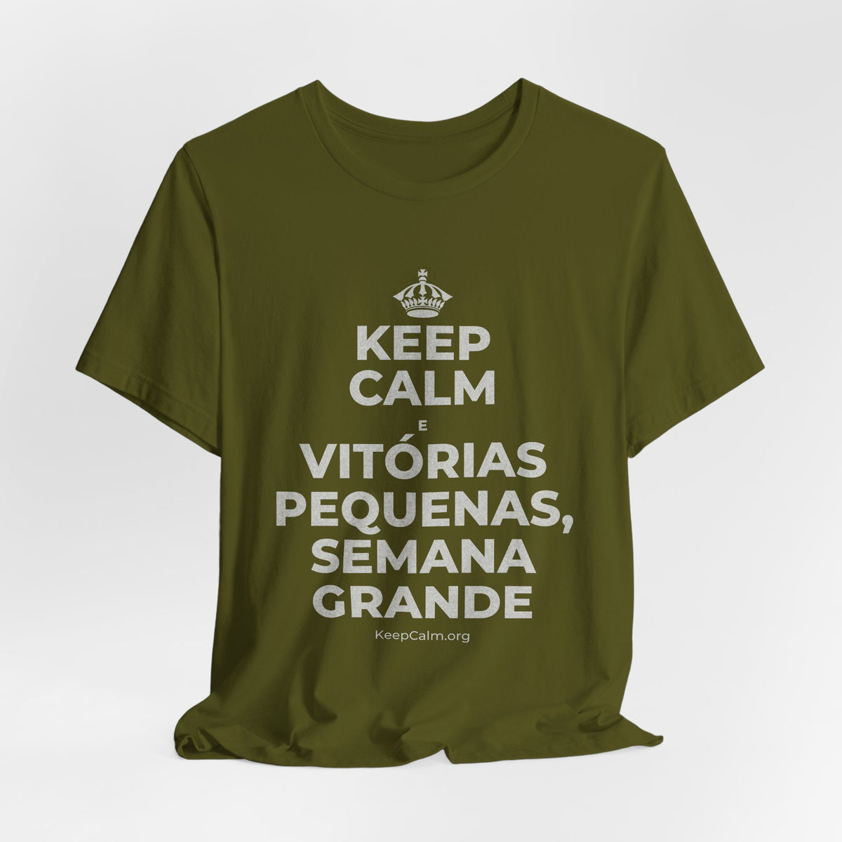KEEP CALM E VITÓRIAS PEQUENAS, SEMANA GRANDE T-Shirt (Baby Blue–Silver)