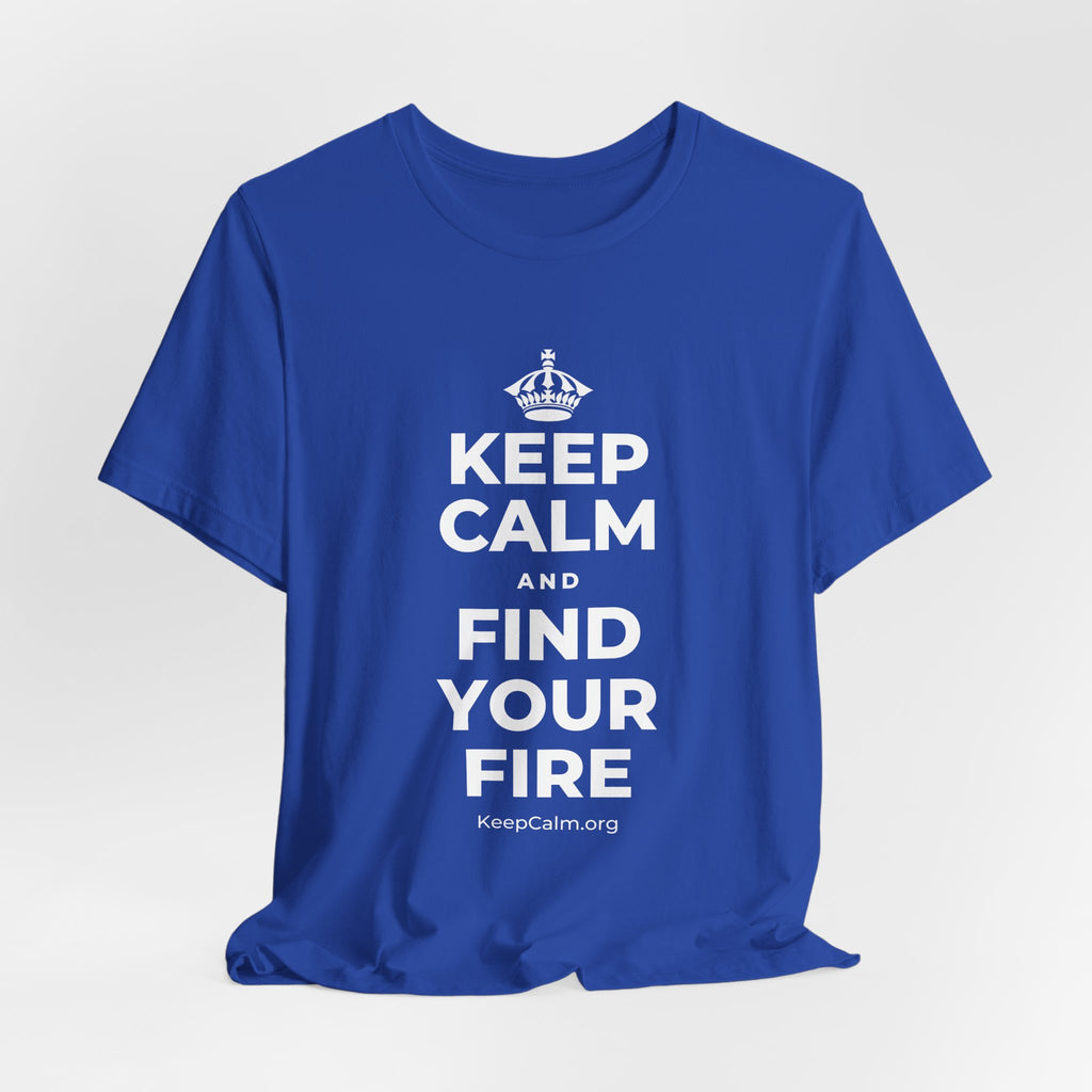 KEEP CALM AND FIND YOUR FIRE T-Shirt (Soft Cream–Heather Mauve)