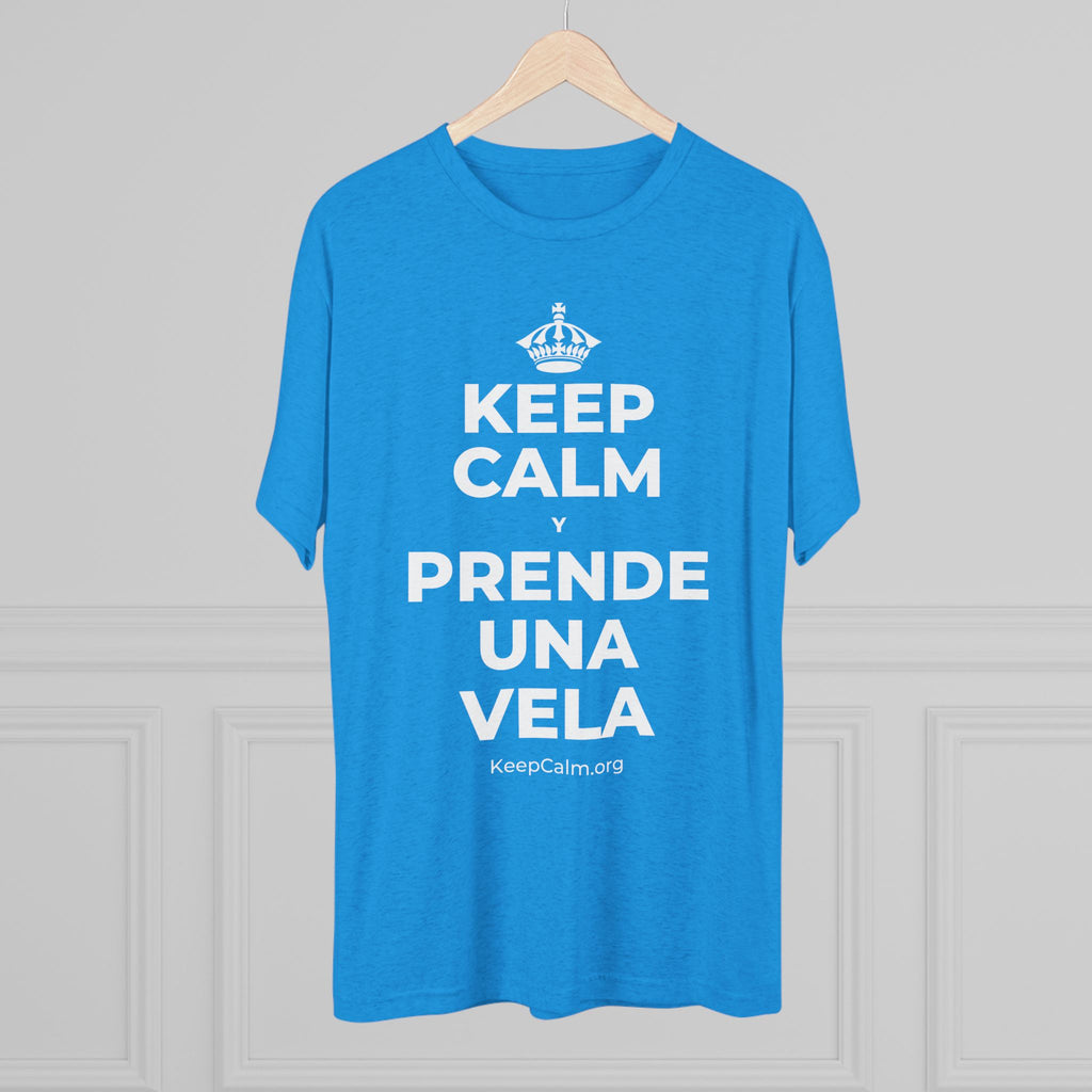 KEEP CALM Y PRENDE UNA VELA Tri-Blend Tee