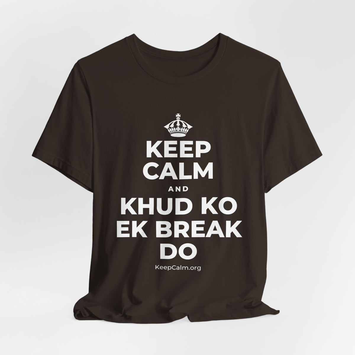 KEEP CALM AND KHUD KO EK BREAK DO T-Shirt (Soft Cream–Heather Mauve)