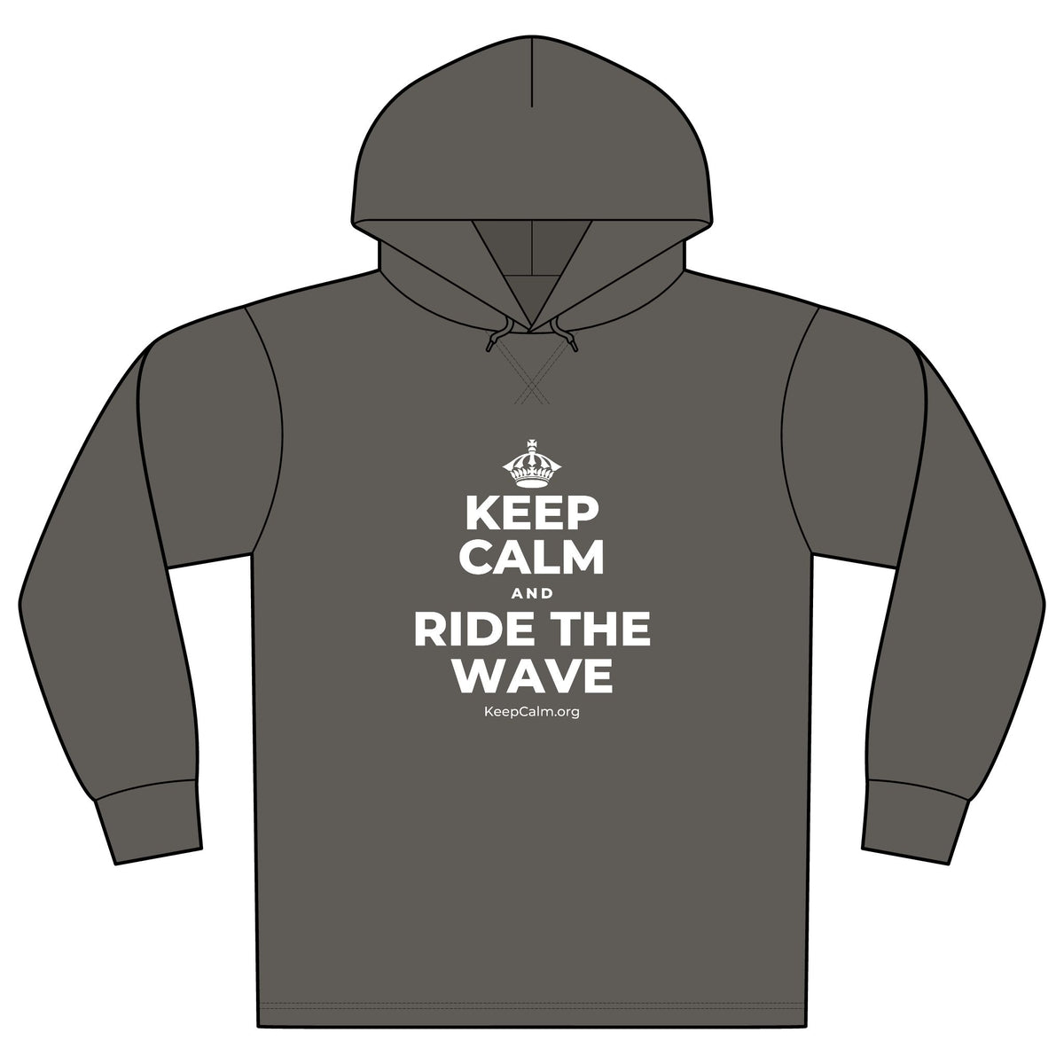KEEP CALM AND RIDE THE WAVE Organic Hoodie Tee