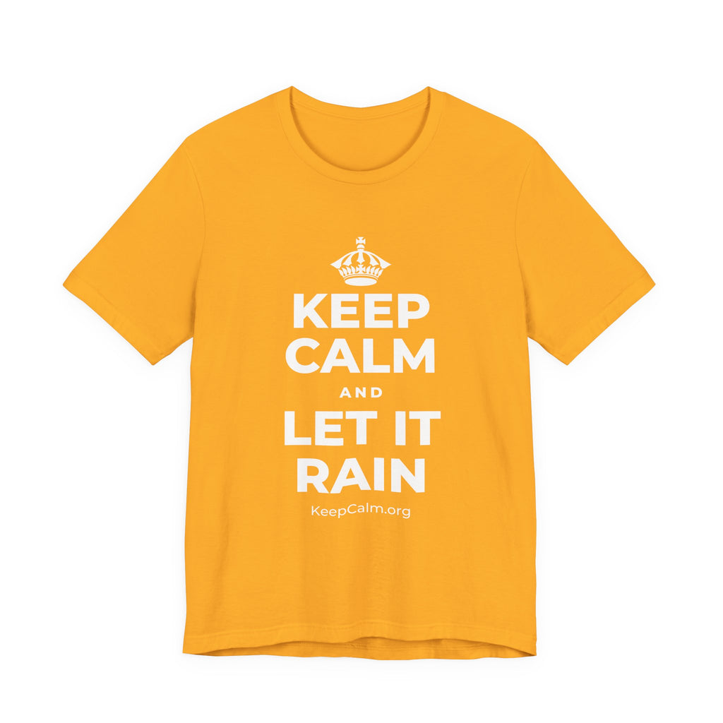 KEEP CALM AND LET IT RAIN T-Shirt (Baby Blue–Silver)