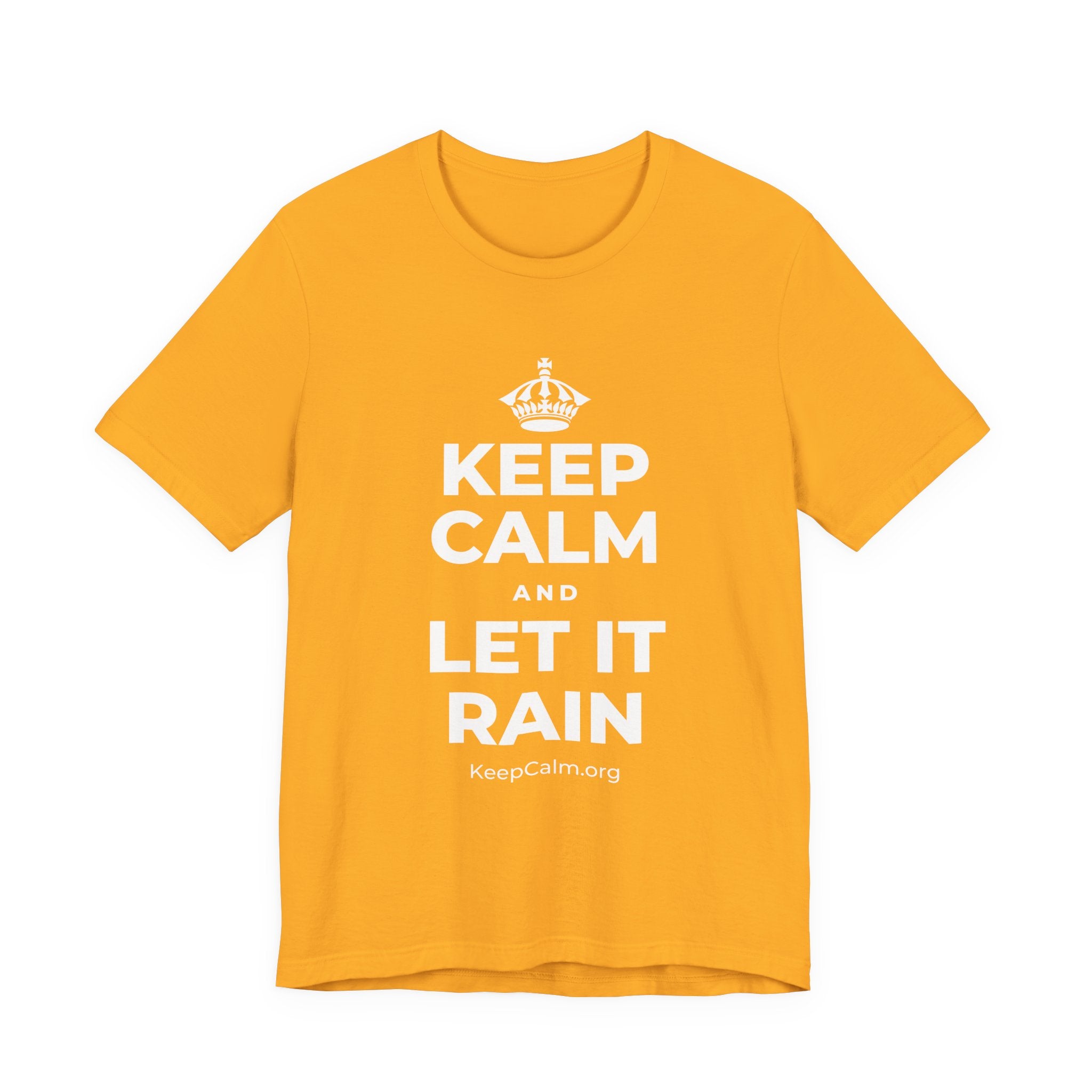 KEEP CALM AND LET IT RAIN T-Shirt (Baby Blue–Silver)